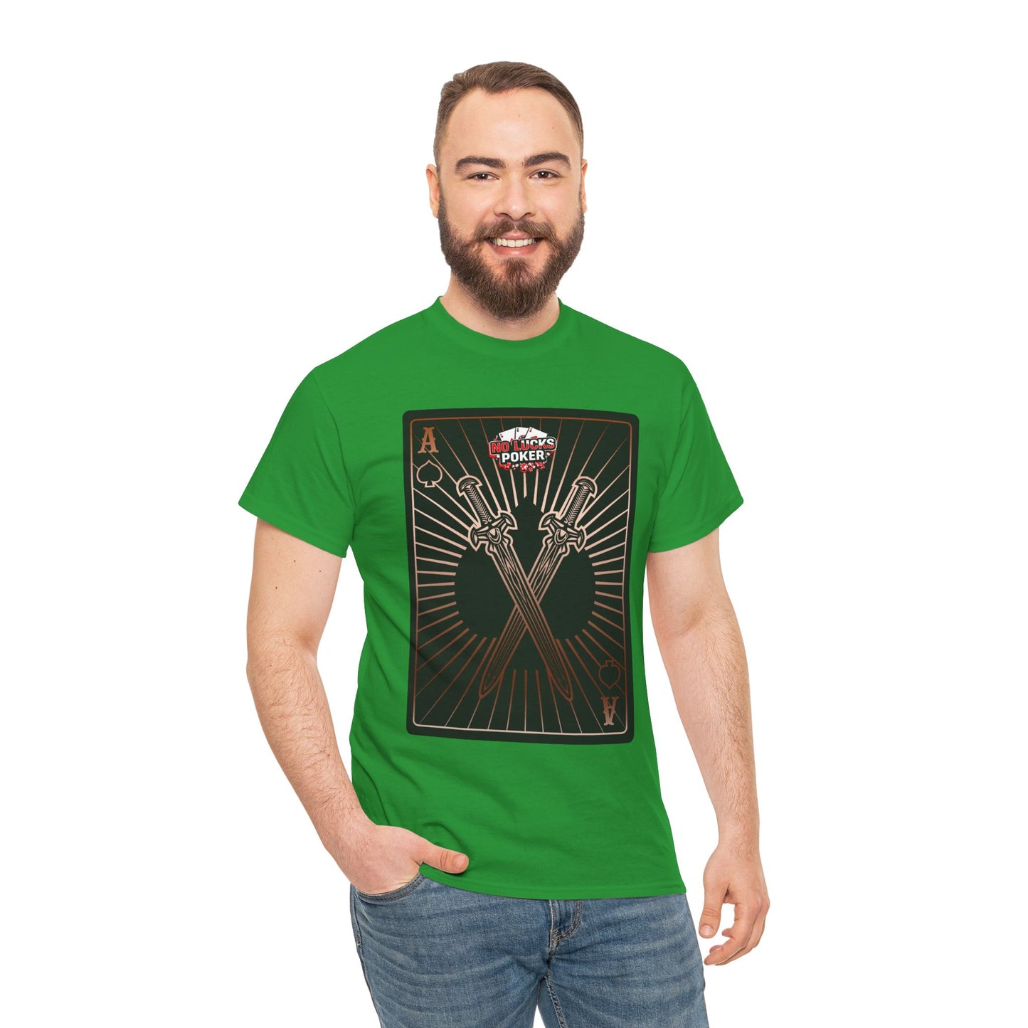 No Lucks Given – Ace of Spades & Crossed Swords Poker T-Shirt (Copper Edition)
