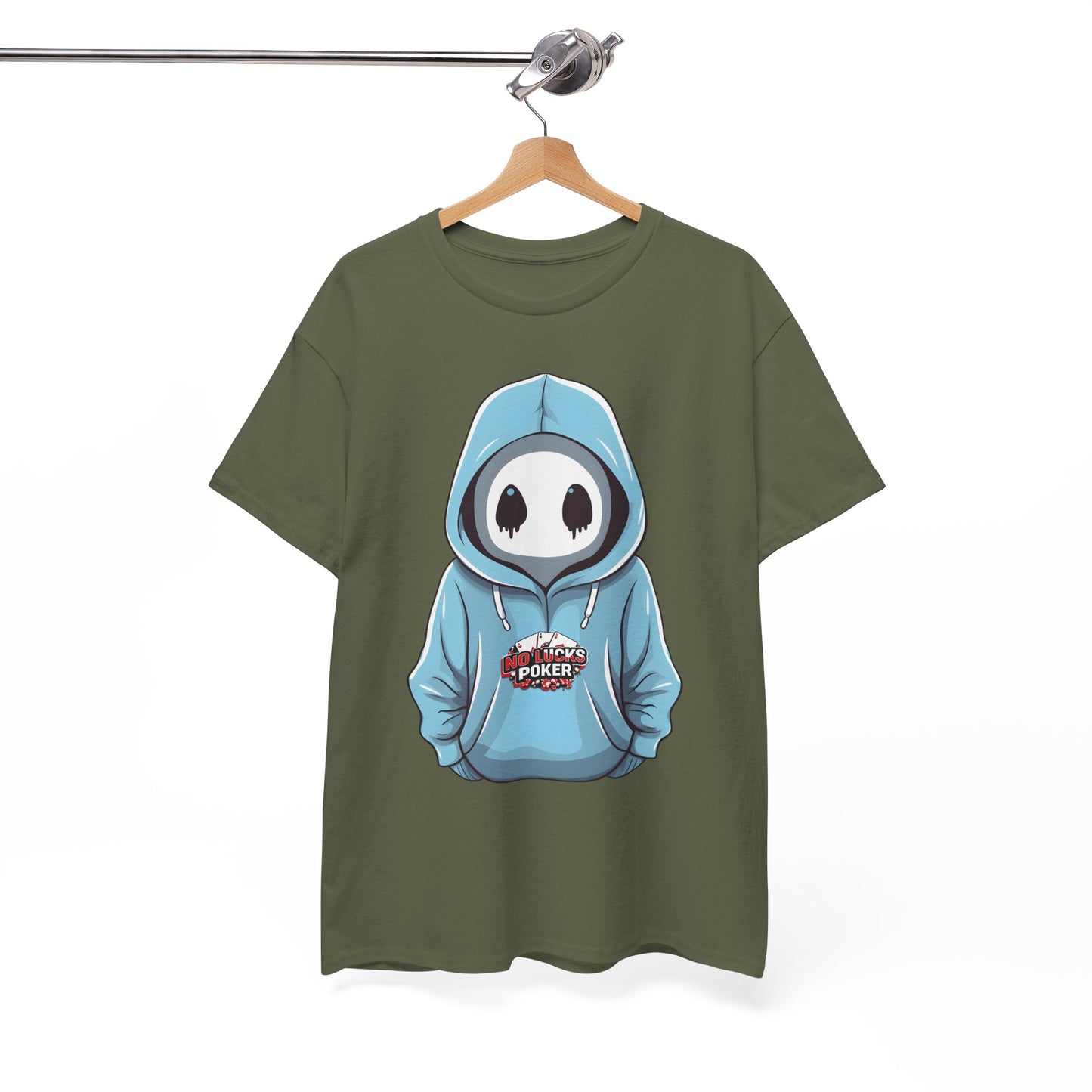 No Lucks Given – Mysterious Hoodie Player Poker Tee