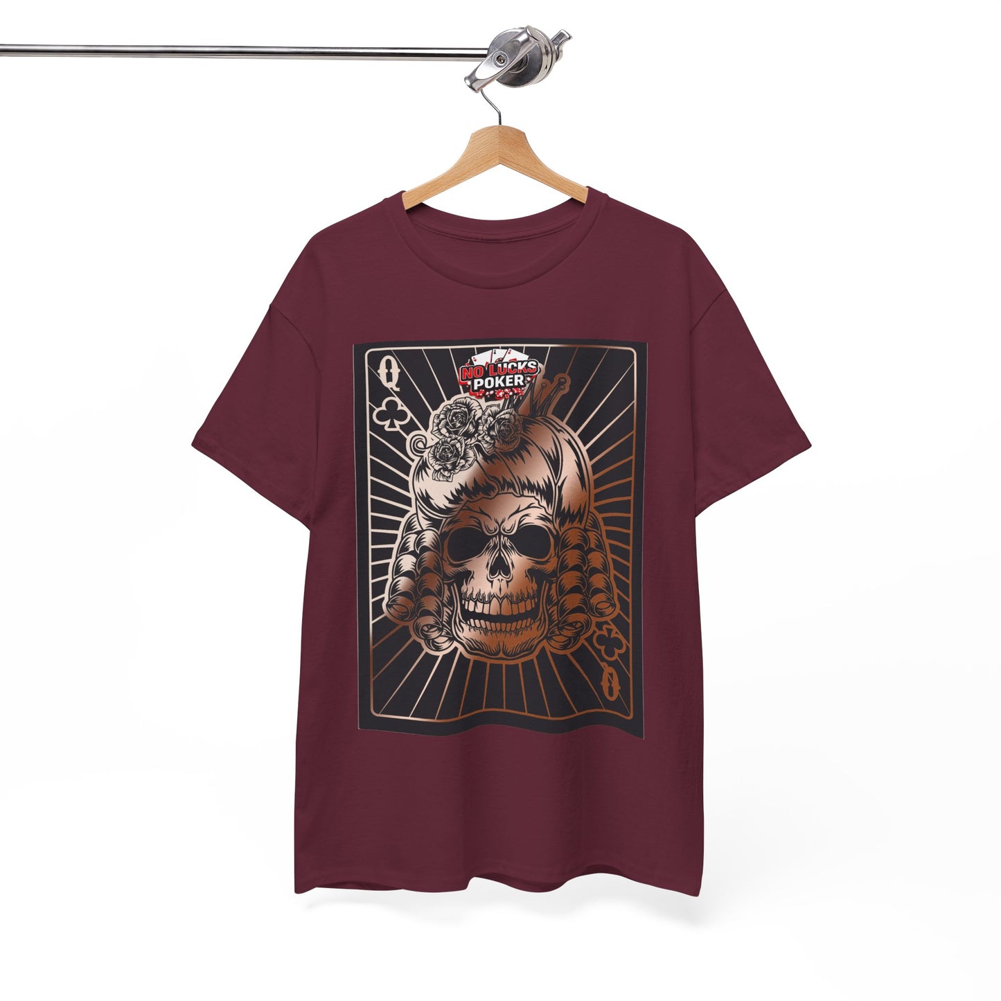 No Lucks Given Angry Queen of Clubs Copper Poker T-Shirt Must have Good Luck All-in