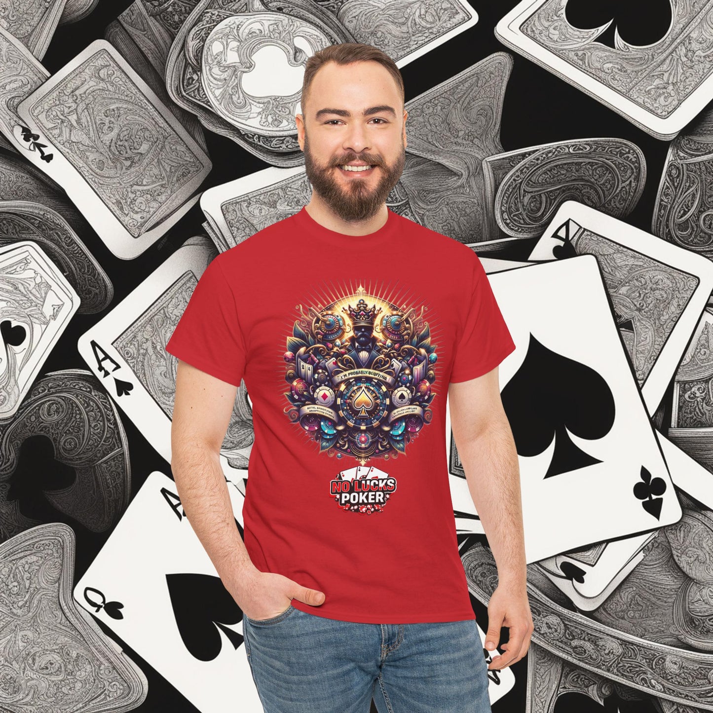I'm Probably Bluffing unisex heavy cotton tee Poker Apparel