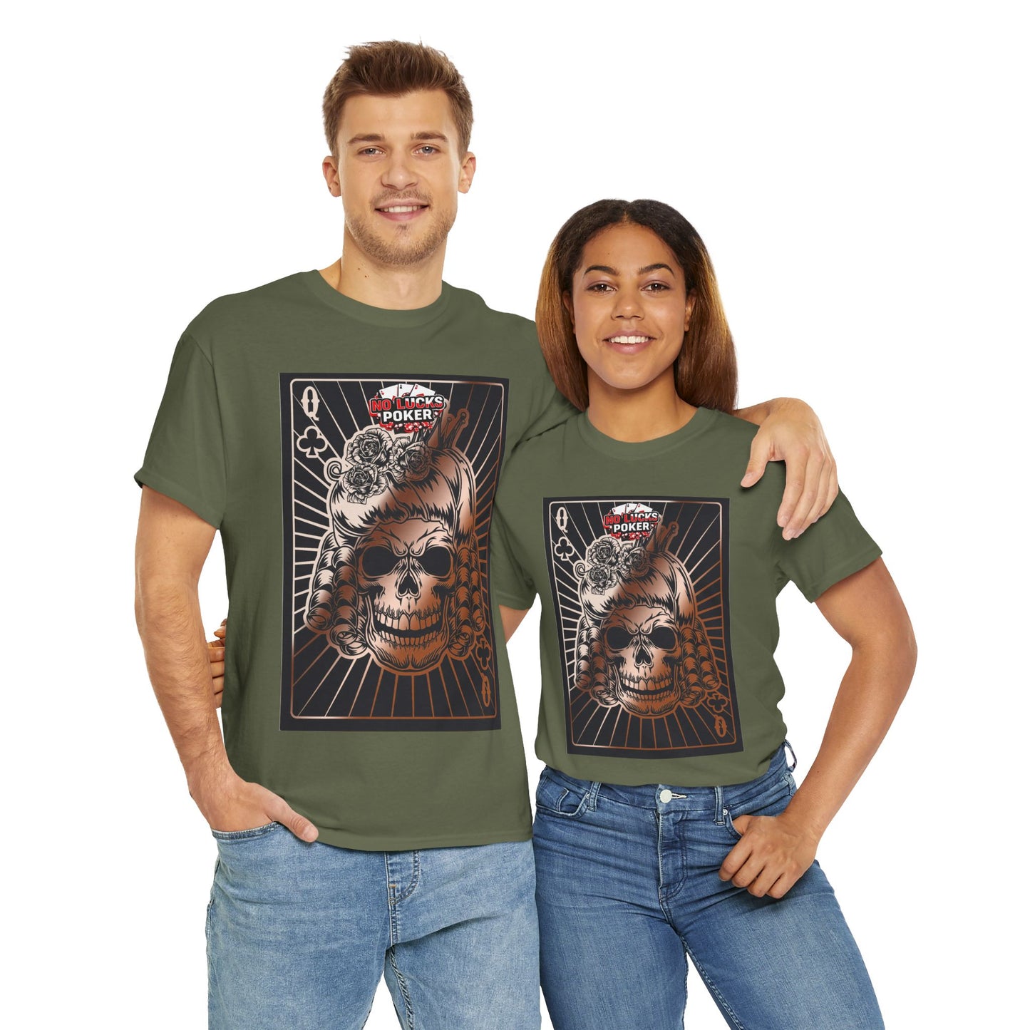 No Lucks Given Angry Queen of Clubs Copper Poker T-Shirt Must have Good Luck All-in