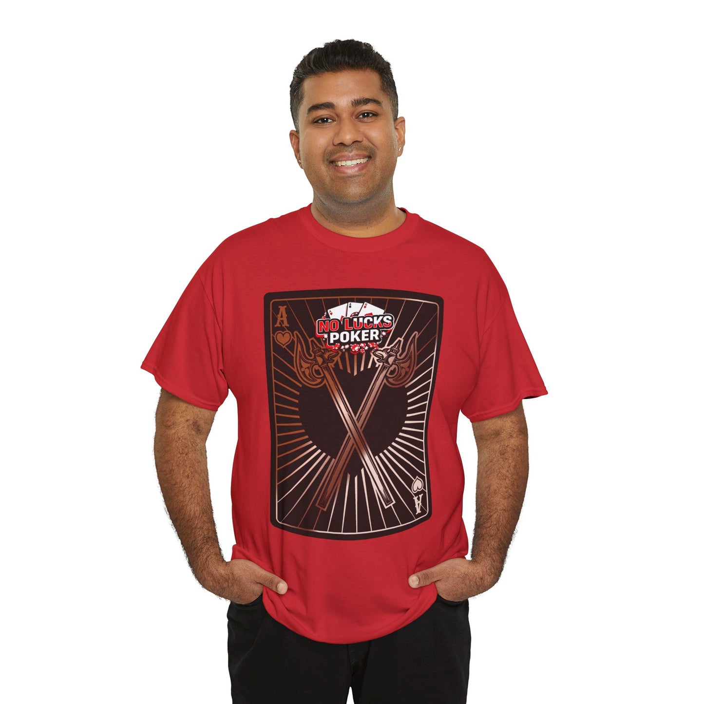 No Lucks Given: Ace of Hearts & Axes – Poker T-Shirt