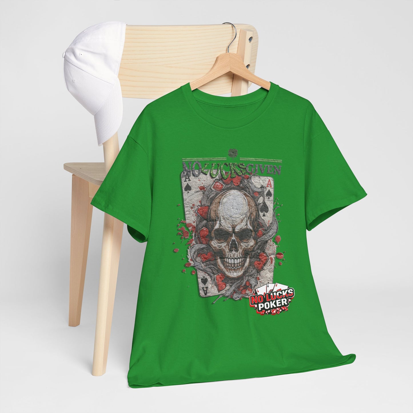 No Lucks Given Skull Breaking thru Ace of Spades T-Shirt Must have Good Luck All-in