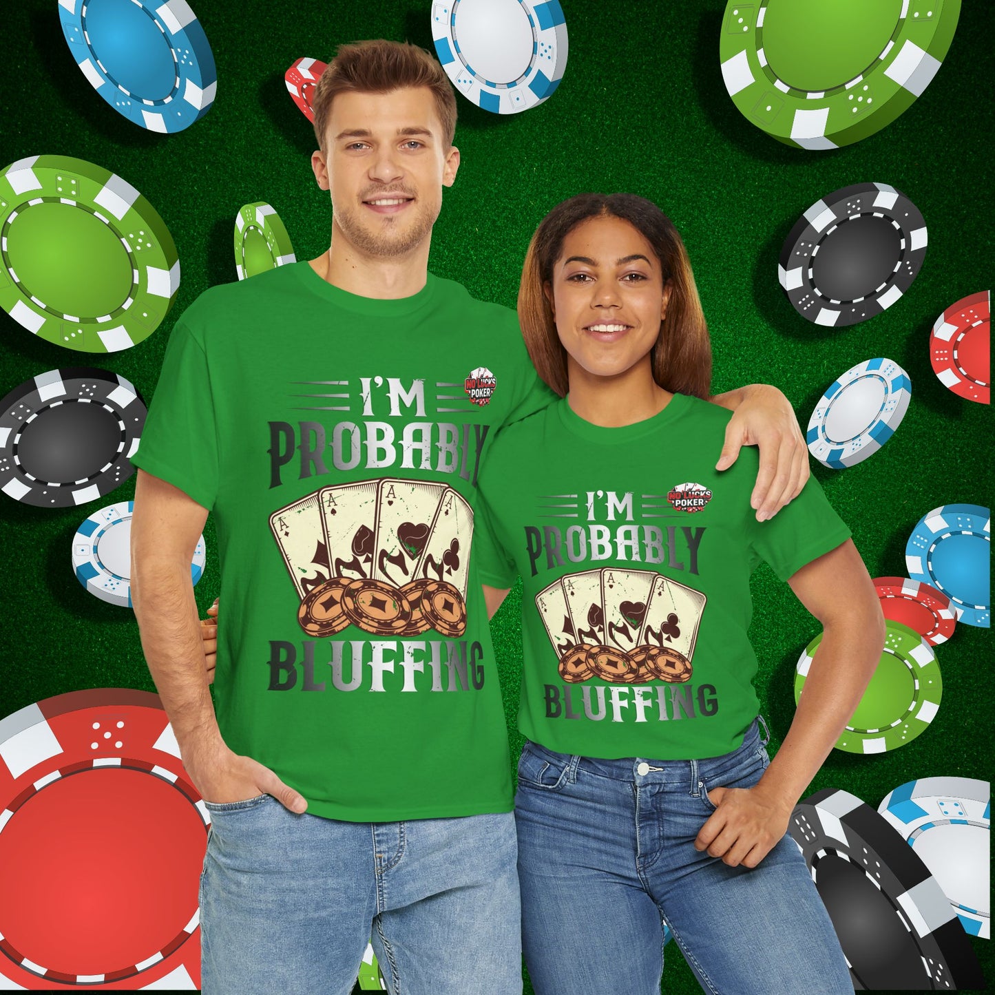 I'm Probably Bluffing Unisex Heavy Cotton Tee