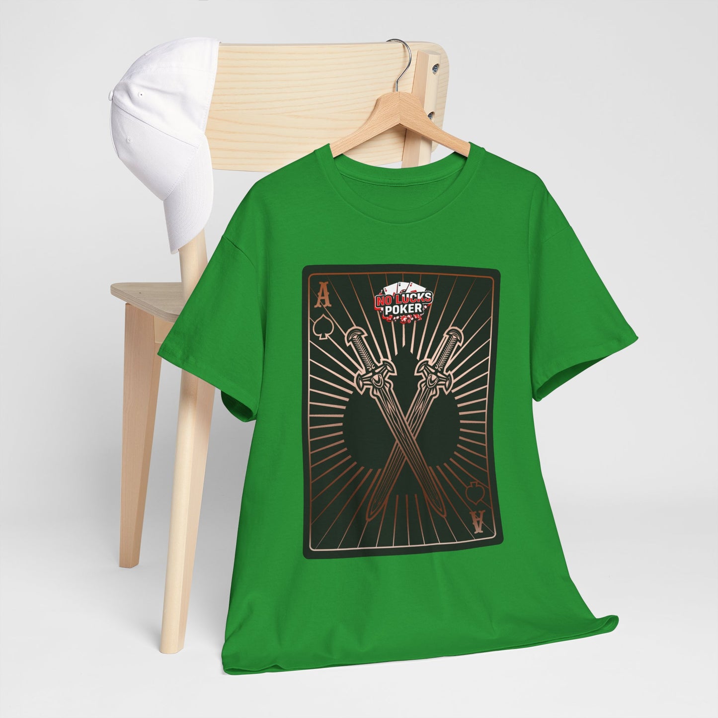 No Lucks Given – Ace of Spades & Crossed Swords Poker T-Shirt (Copper Edition)