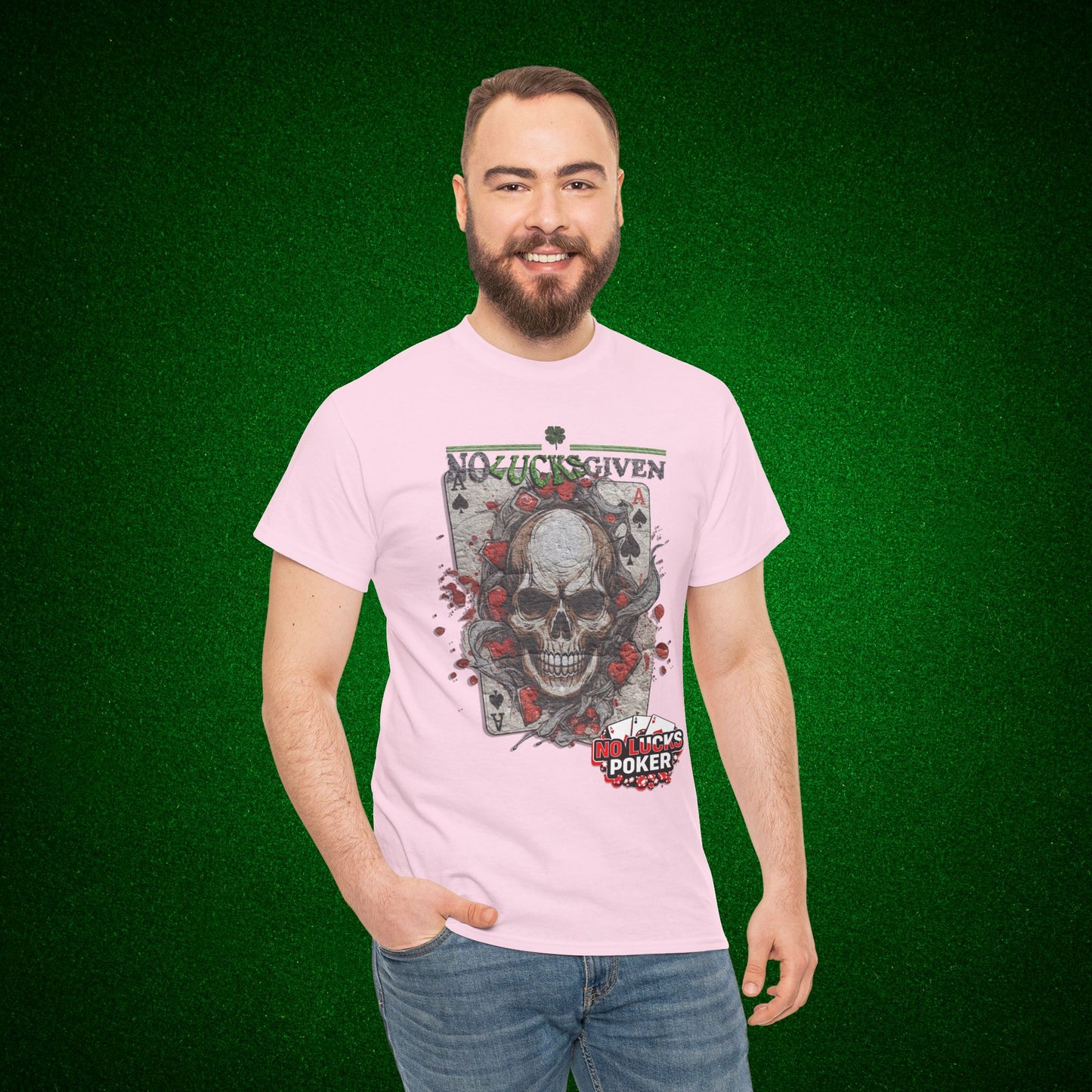 No Lucks Given Skull Breaking thru Ace of Spades T-Shirt Must have Good Luck All-in