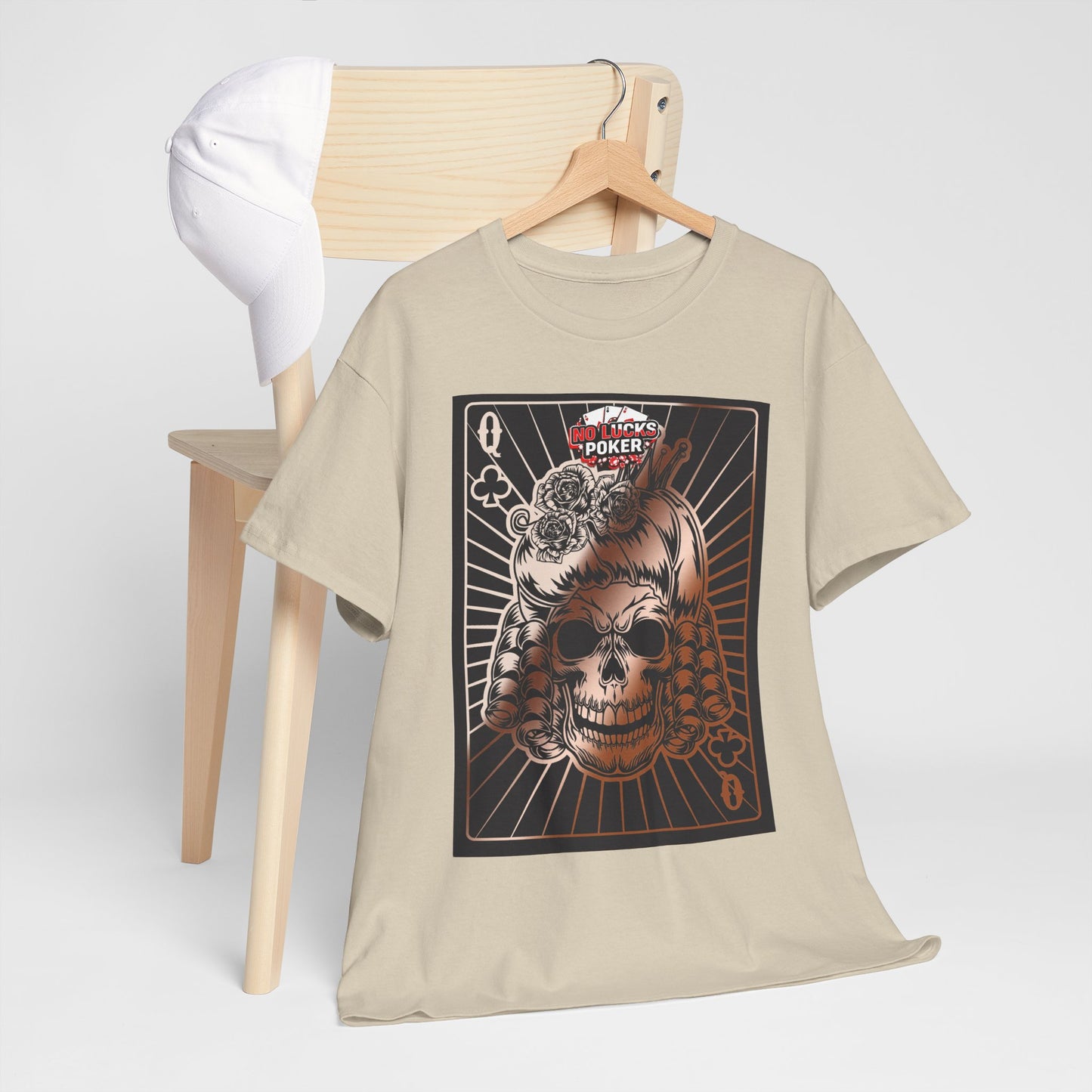 No Lucks Given Angry Queen of Clubs Copper Poker T-Shirt Must have Good Luck All-in