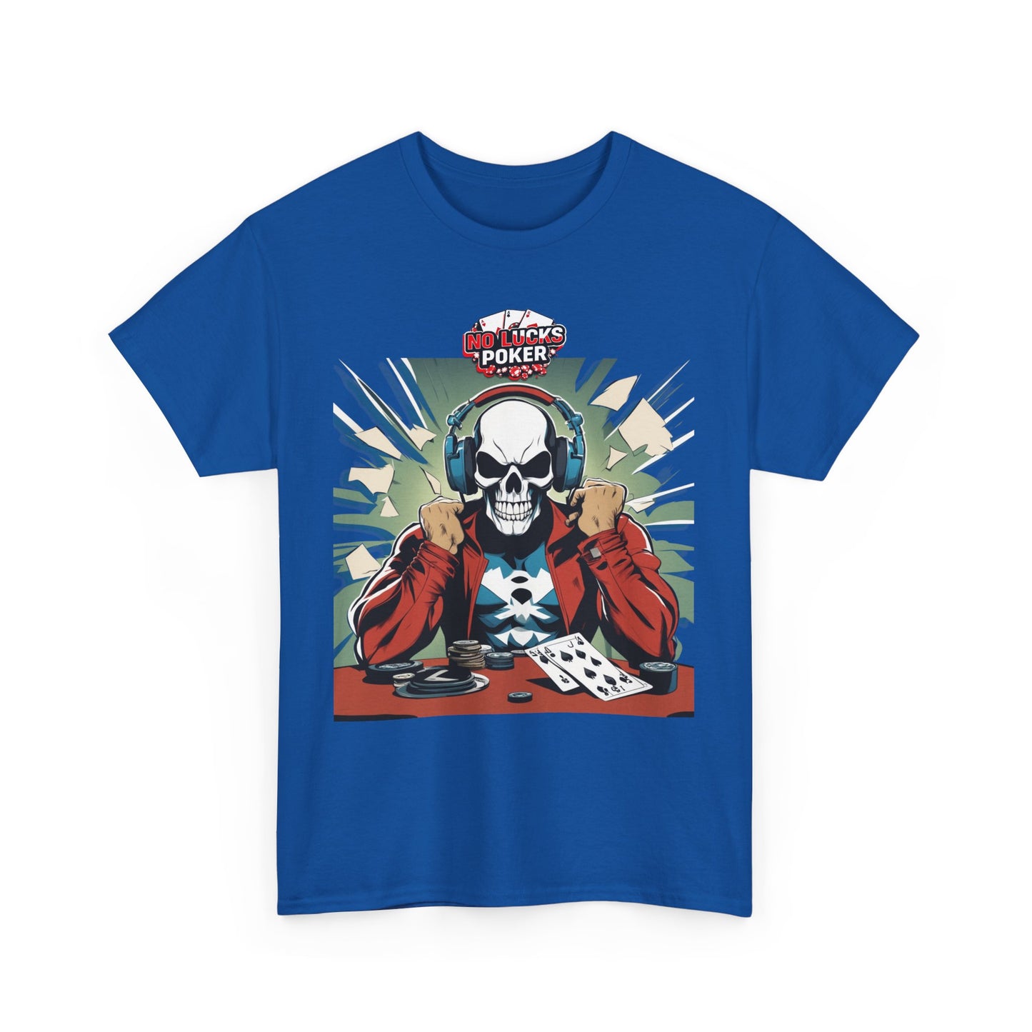 No Lucks Given – Poker Skull w/ Headphones Tee (Hero/Villain Edition)