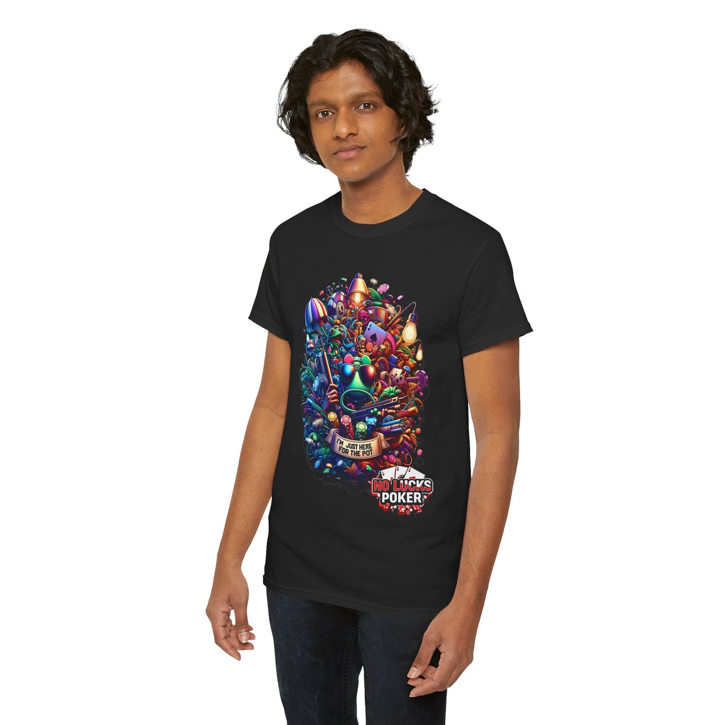 I'm Just here for the Pot unisex heavy cotton tee Poker Apparel