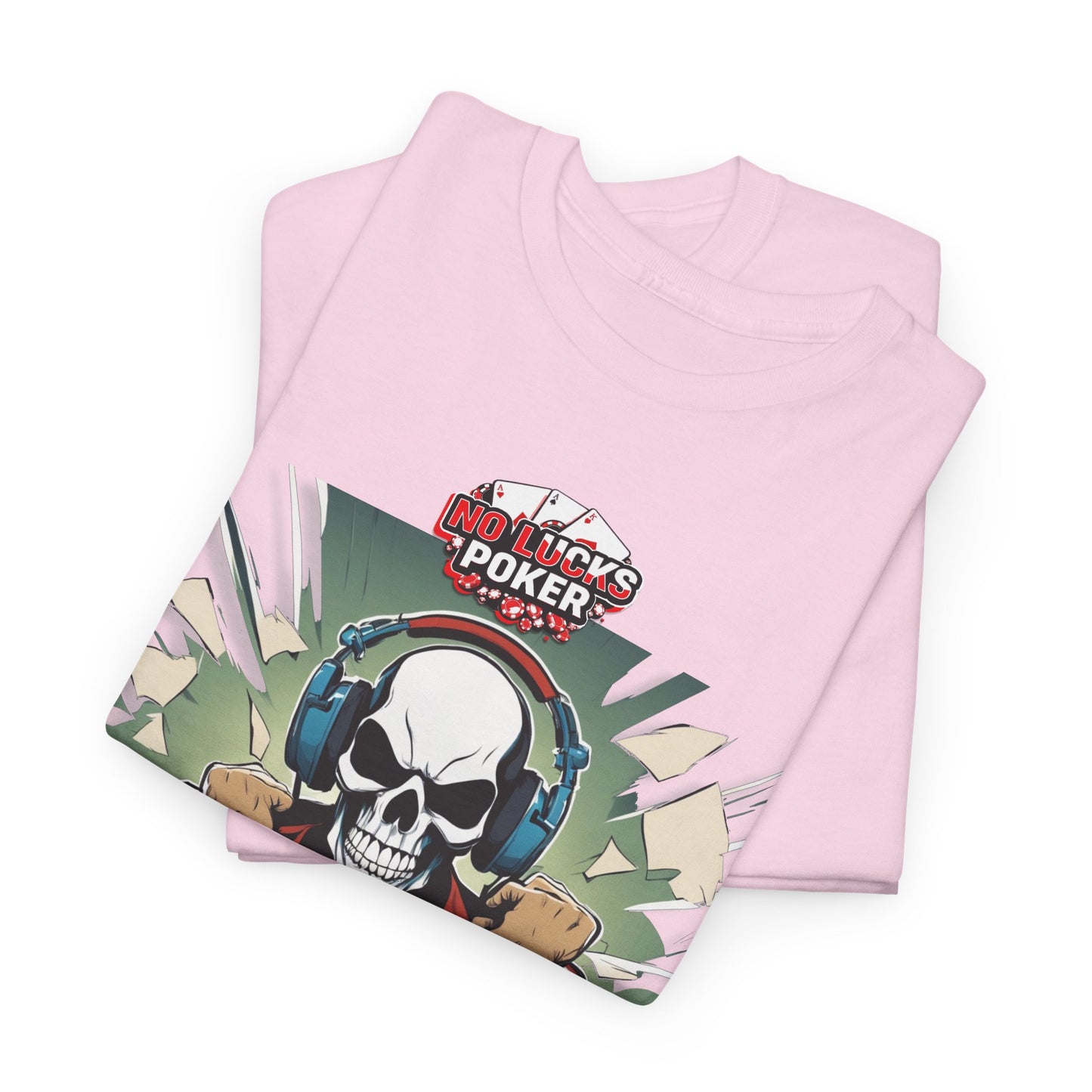 No Lucks Given – Poker Skull w/ Headphones Tee (Hero/Villain Edition)