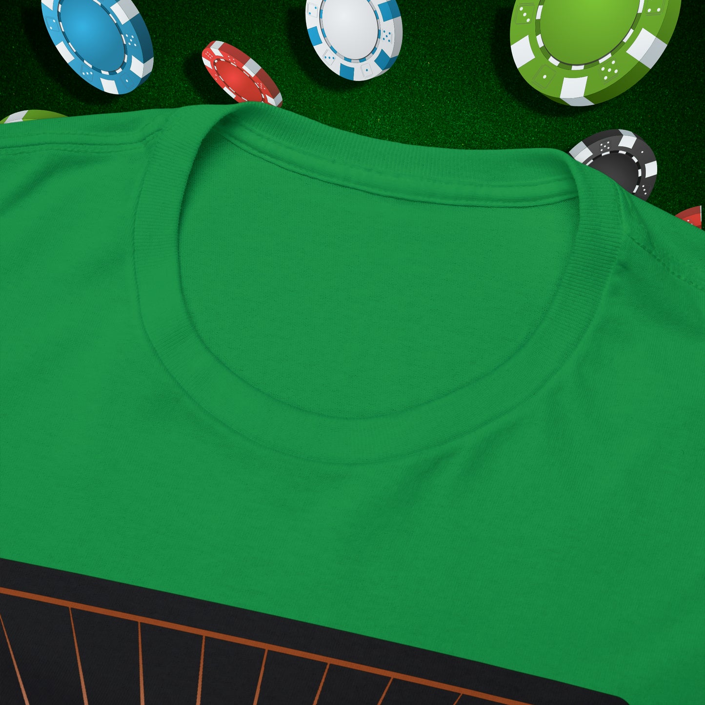 No Lucks Given Jack Skull in Crown of Diamonds Copper Poker T-Shirt Must have Good Luck All-in