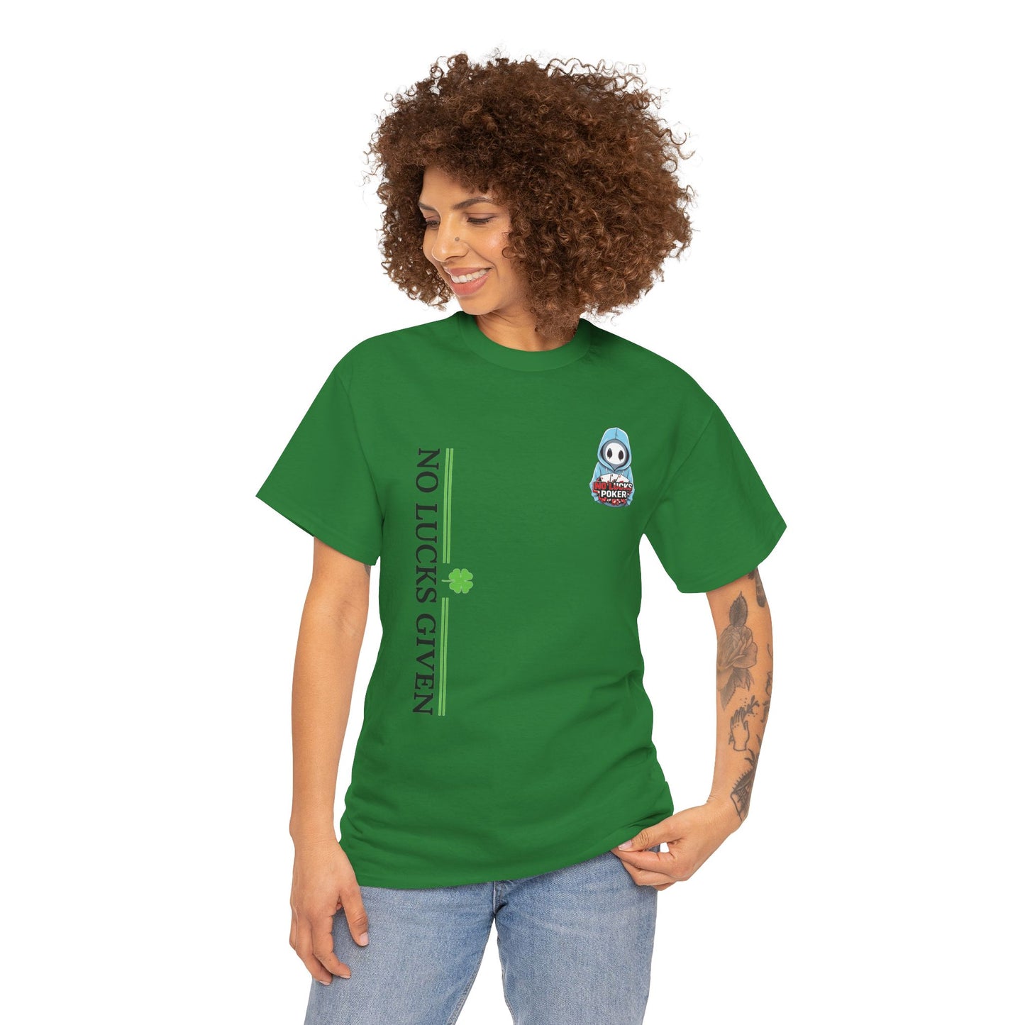 No Lucks Given – Ghost Logo Poker T-Shirt | Stealth Blackout Style