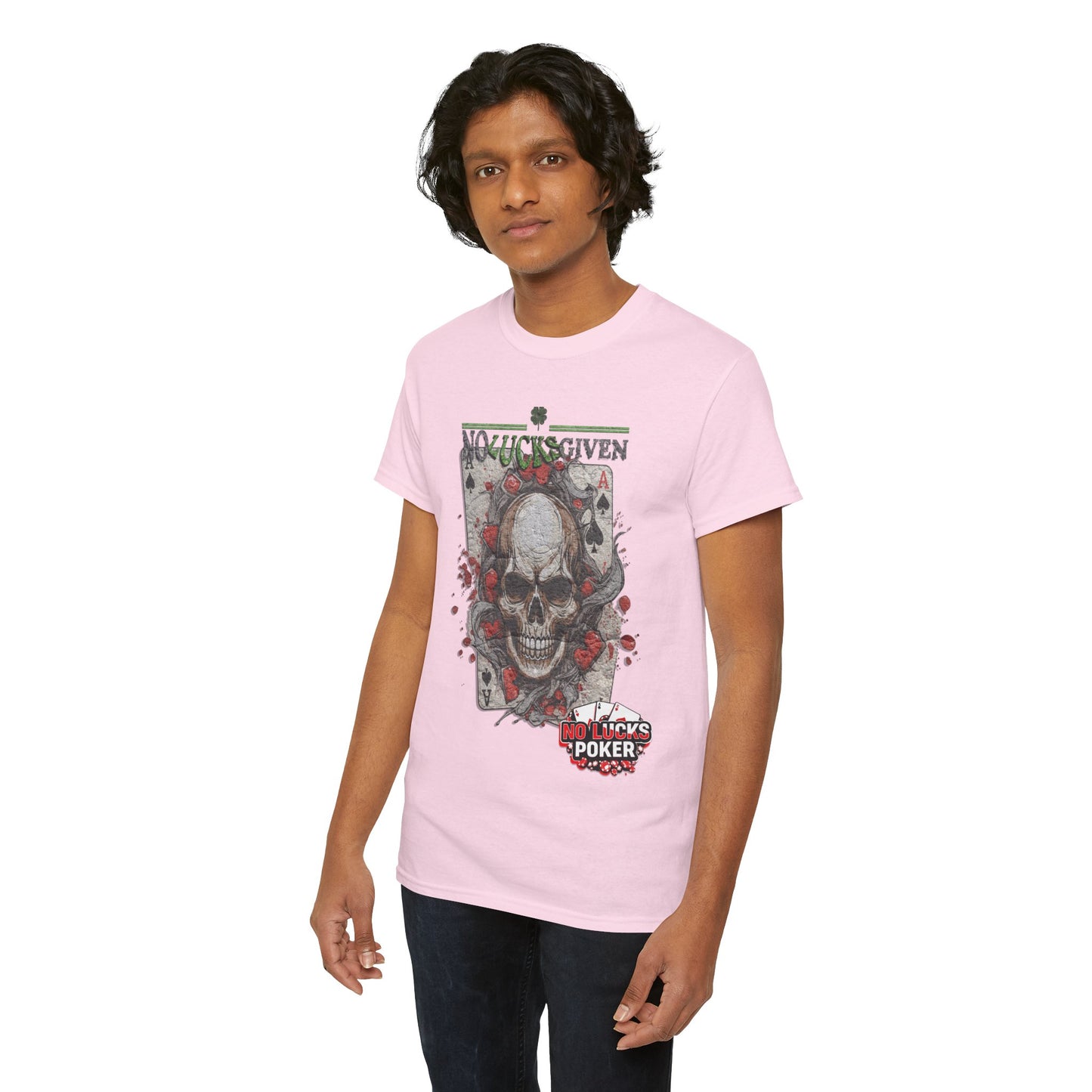 No Lucks Given Skull Breaking thru Ace of Spades T-Shirt Must have Good Luck All-in