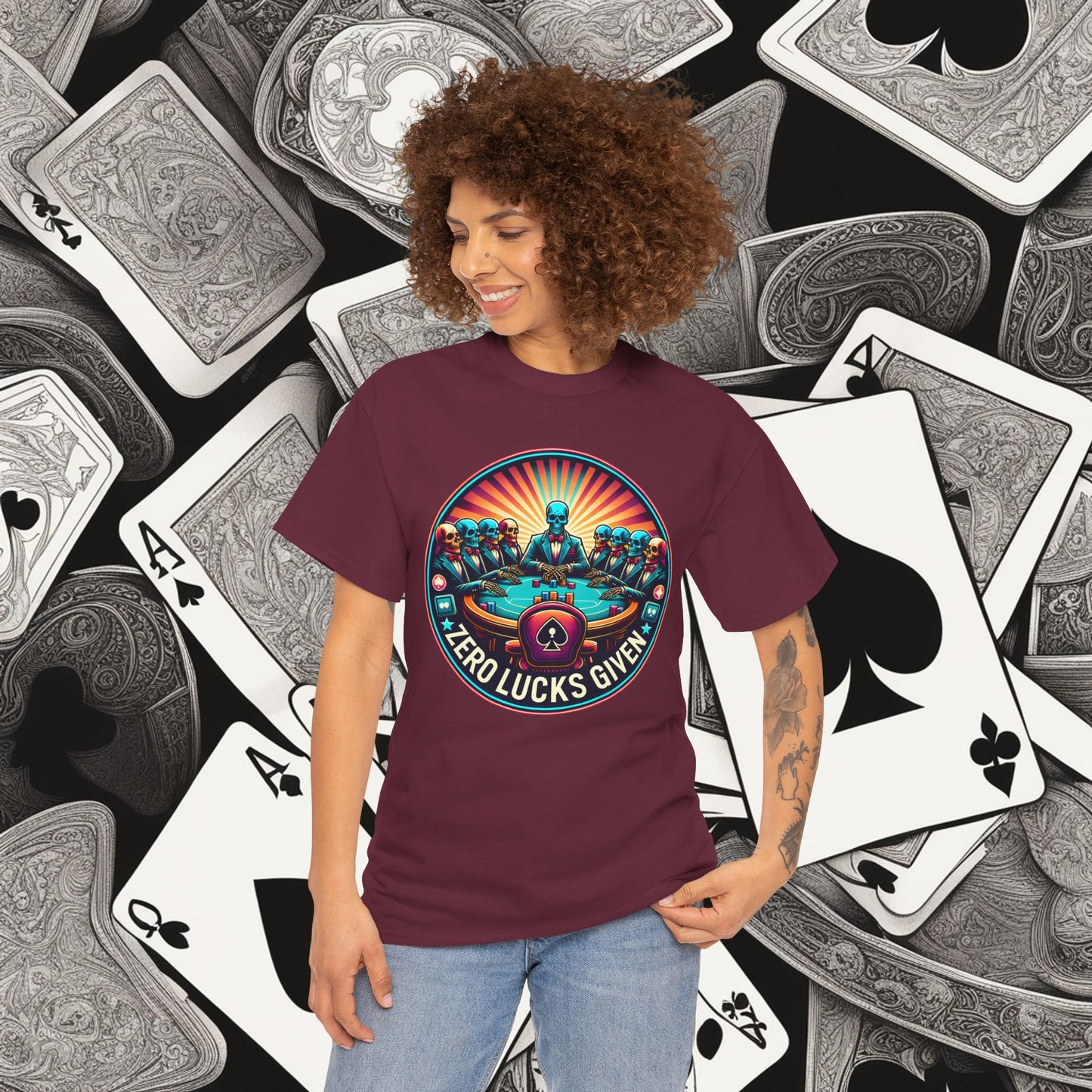 Zero Lucks Given unisex heavy cotton tee Poker Apparel