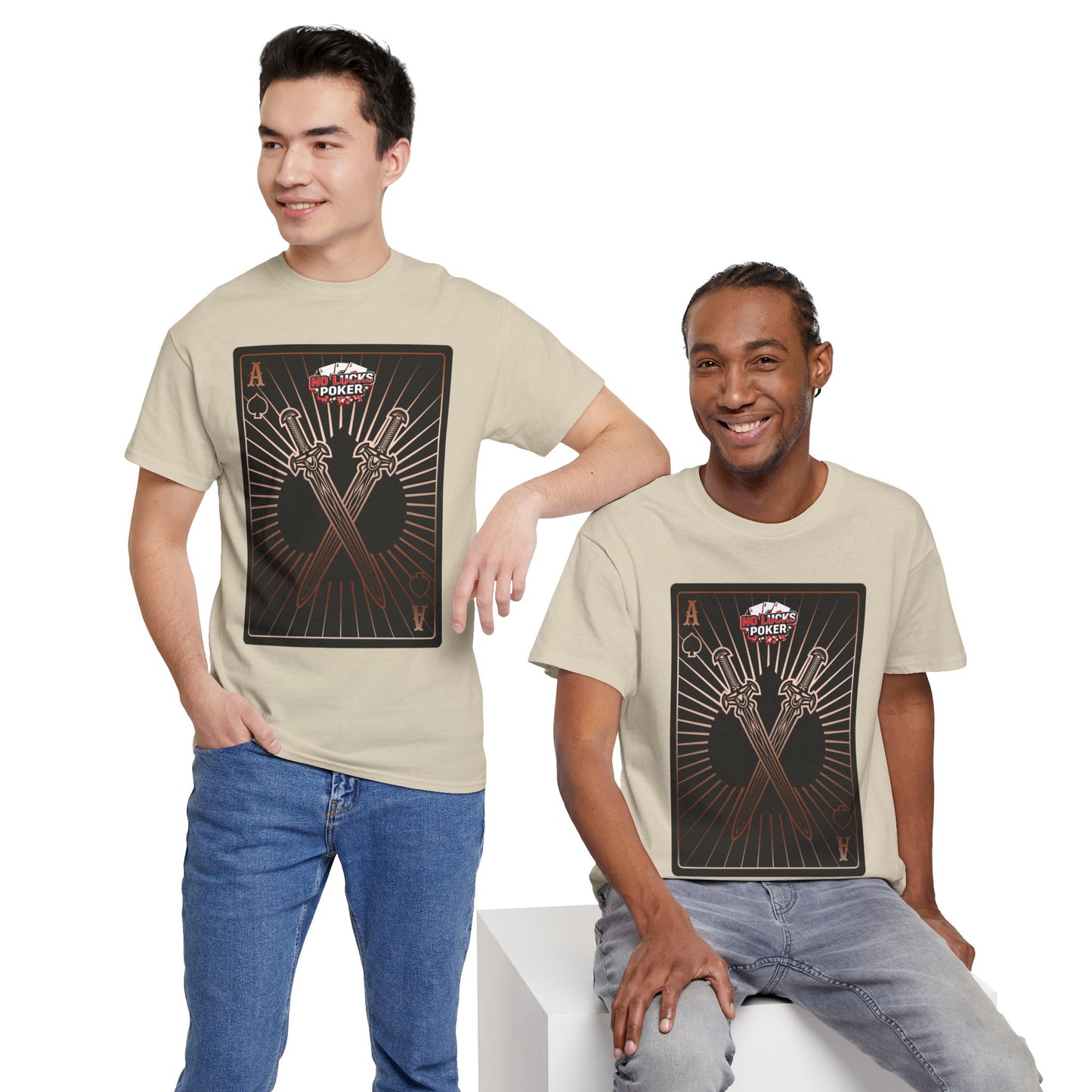 No Lucks Given – Ace of Spades & Crossed Swords Poker T-Shirt (Copper Edition)