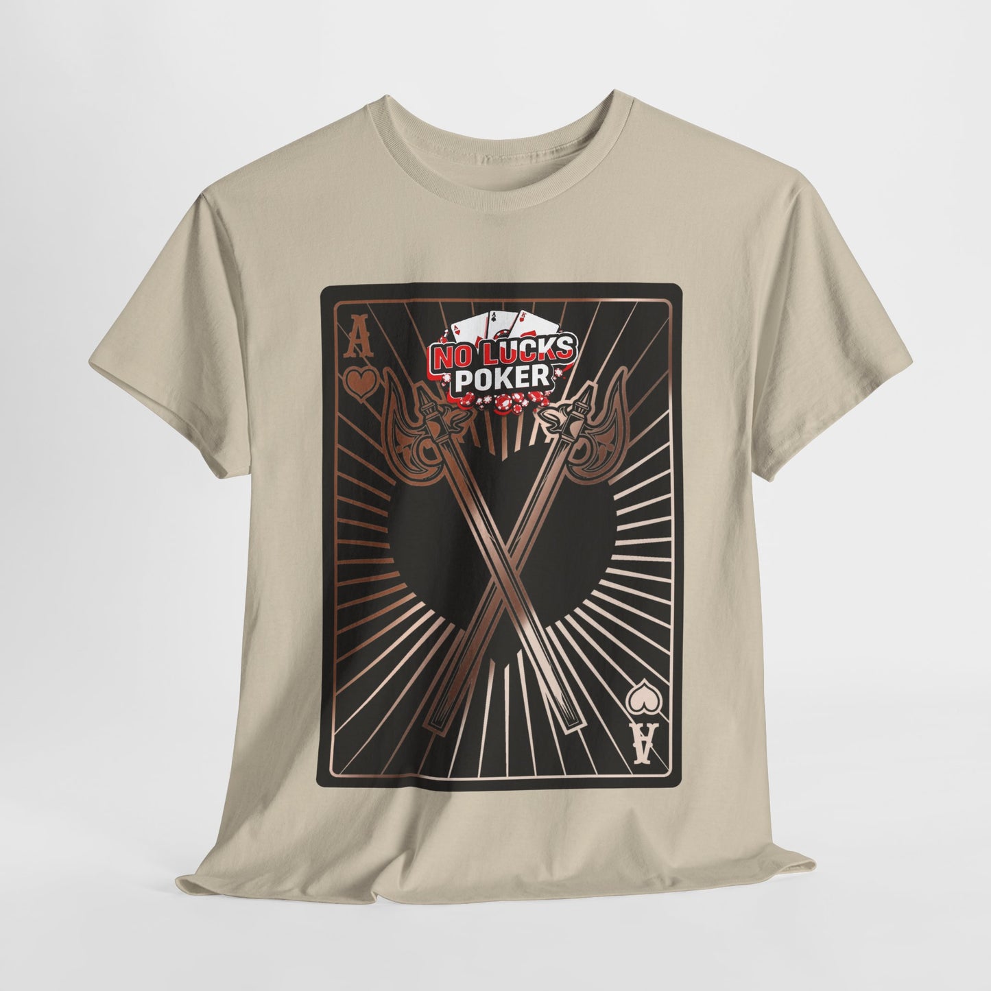No Lucks Given: Ace of Hearts & Axes – Poker T-Shirt