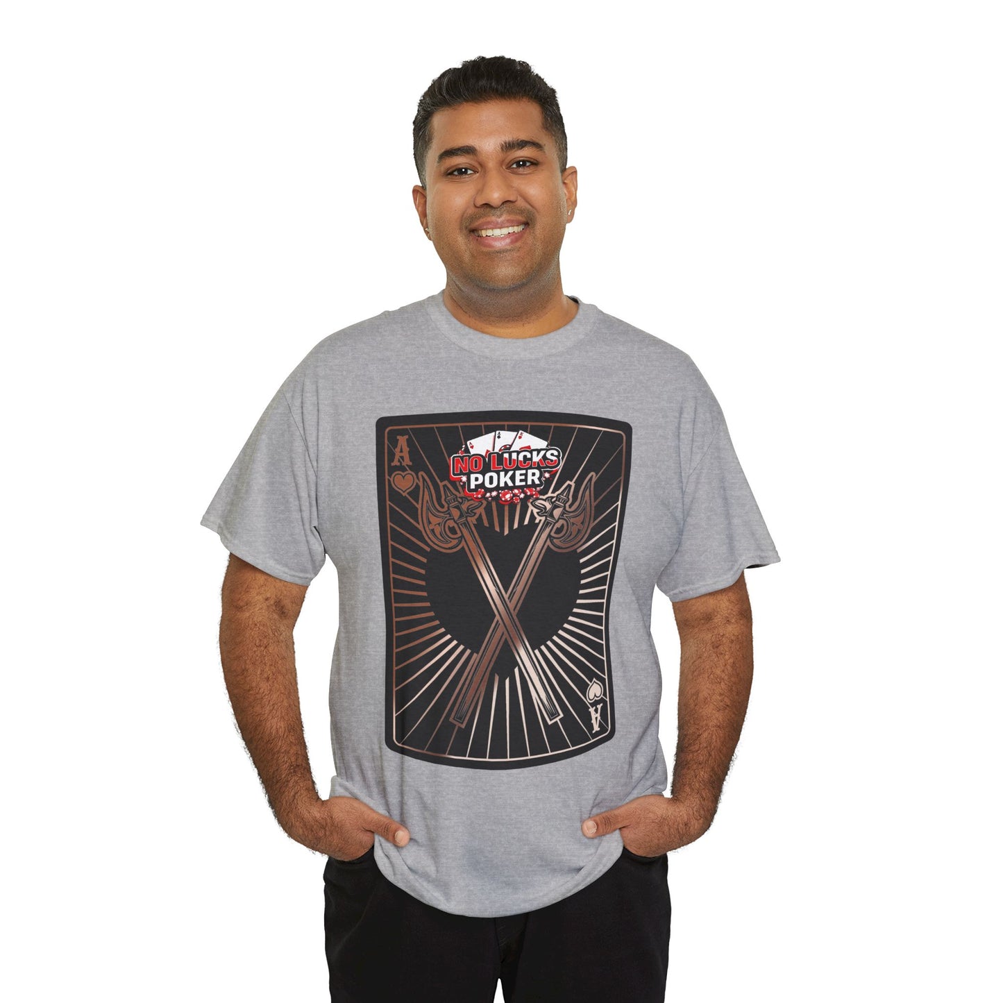 No Lucks Given: Ace of Hearts & Axes – Poker T-Shirt