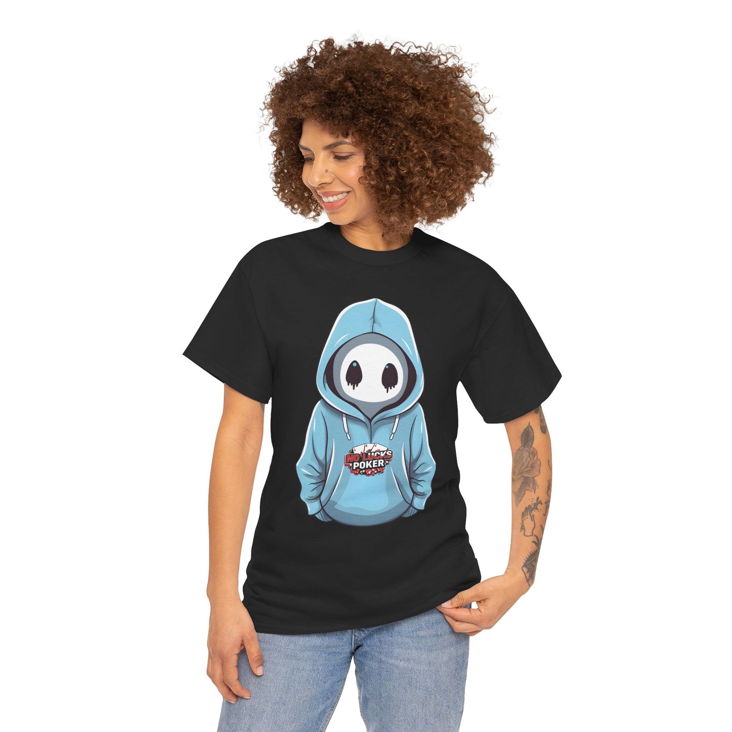 No Lucks Given – Mysterious Hoodie Player Poker Tee