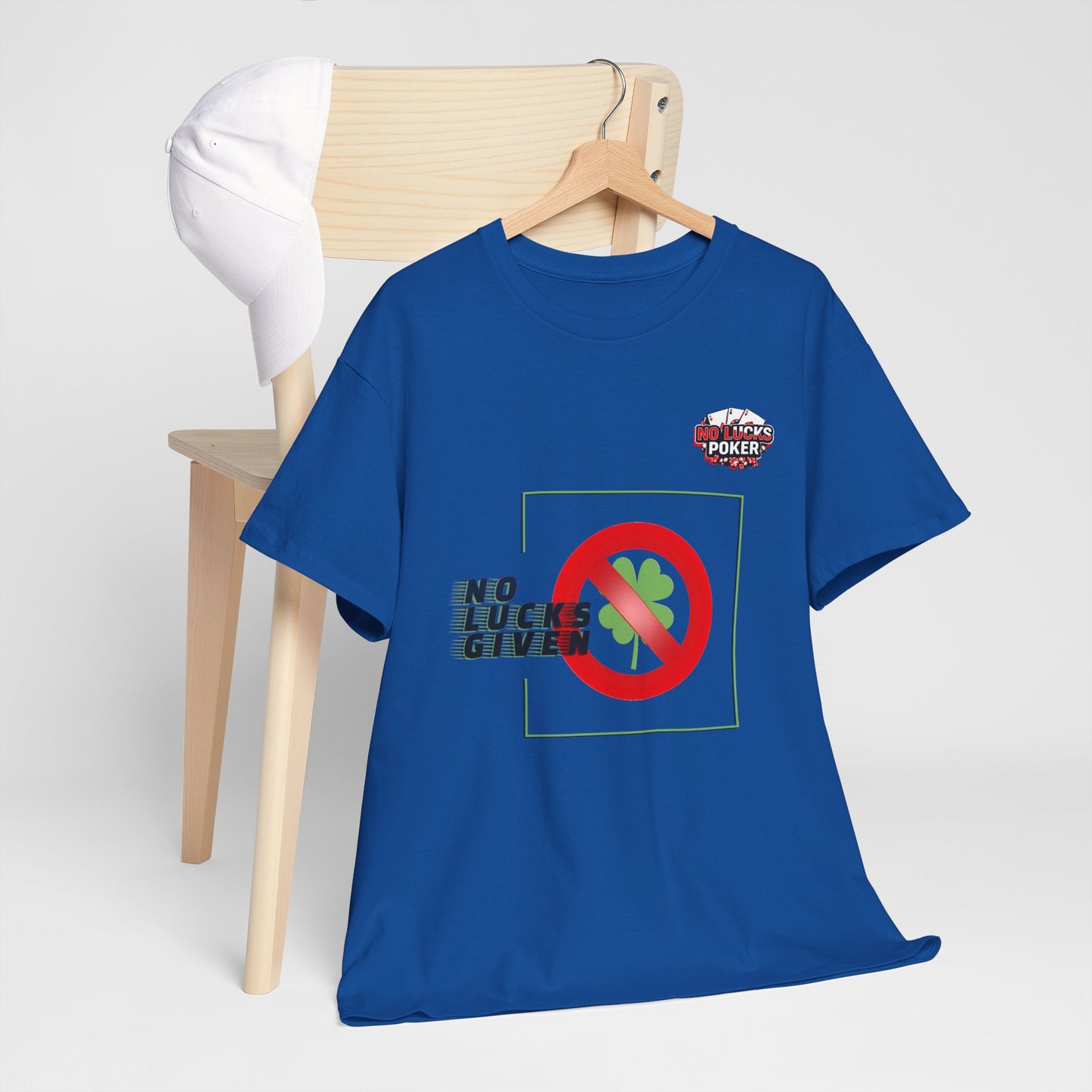 No Lucks Given Large Clover Poker T-Shirt Good Luck All-in