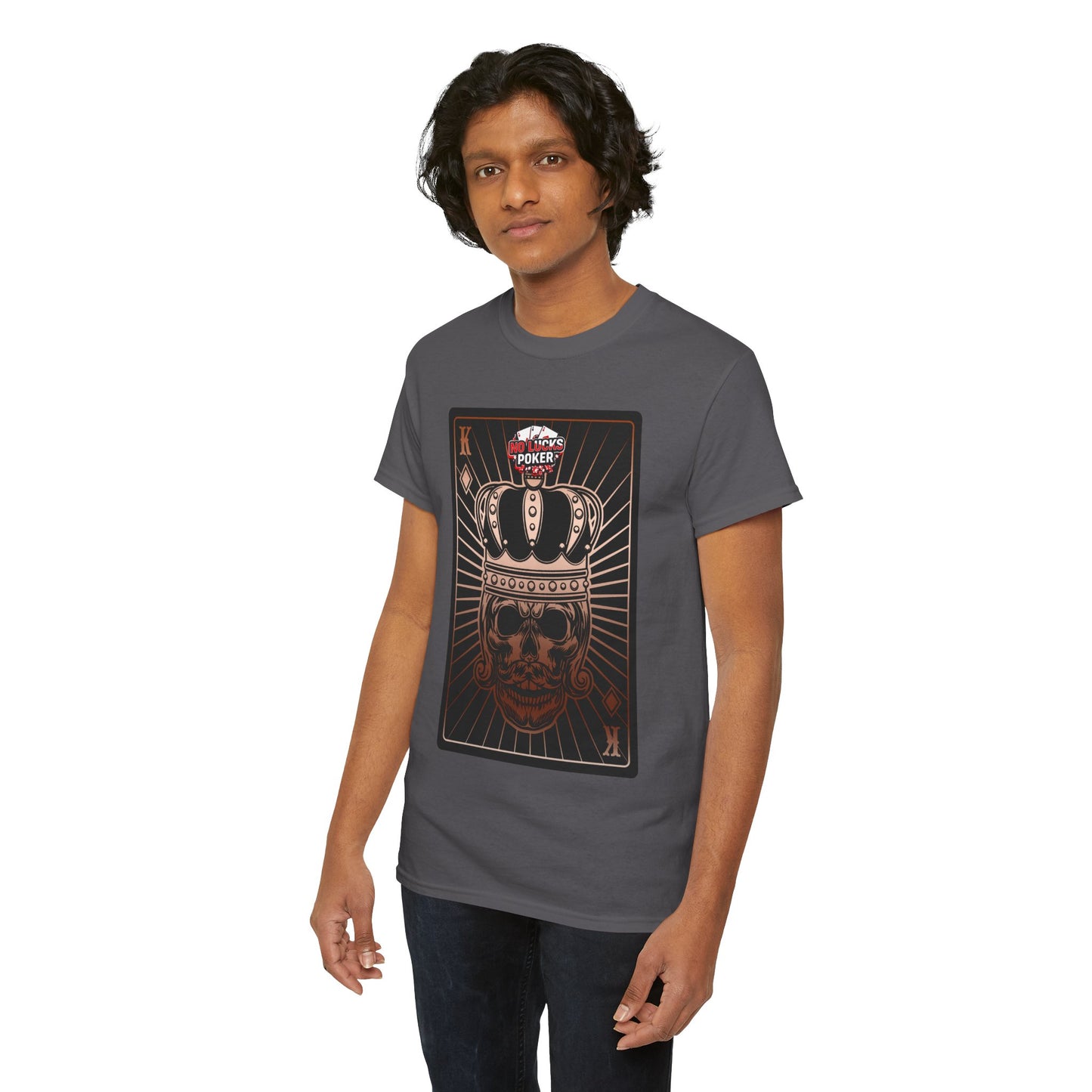 No Lucks Given Royal Skull King of Diamonds Copper Poker T-Shirt Must have Good Luck All-in