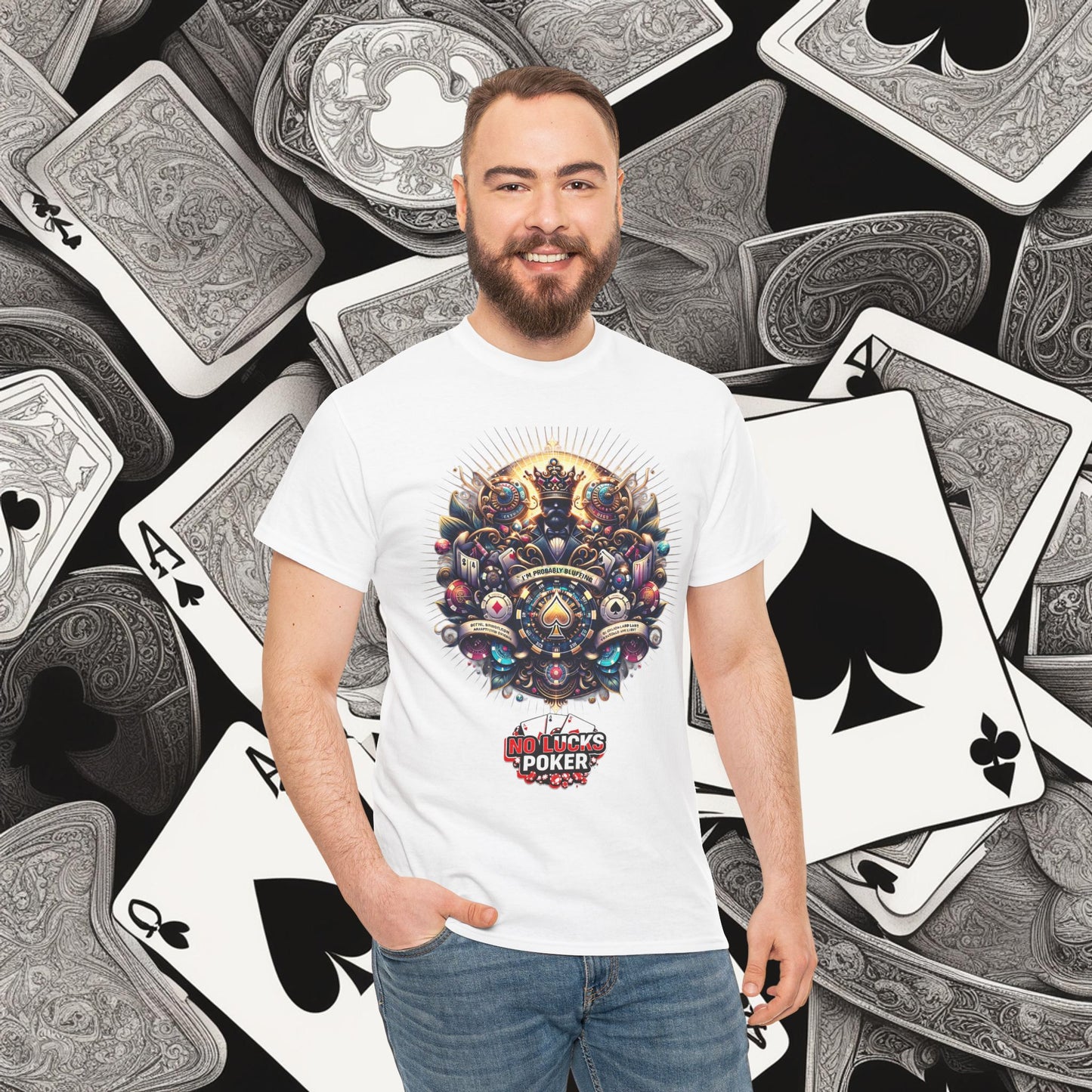 I'm Probably Bluffing unisex heavy cotton tee Poker Apparel