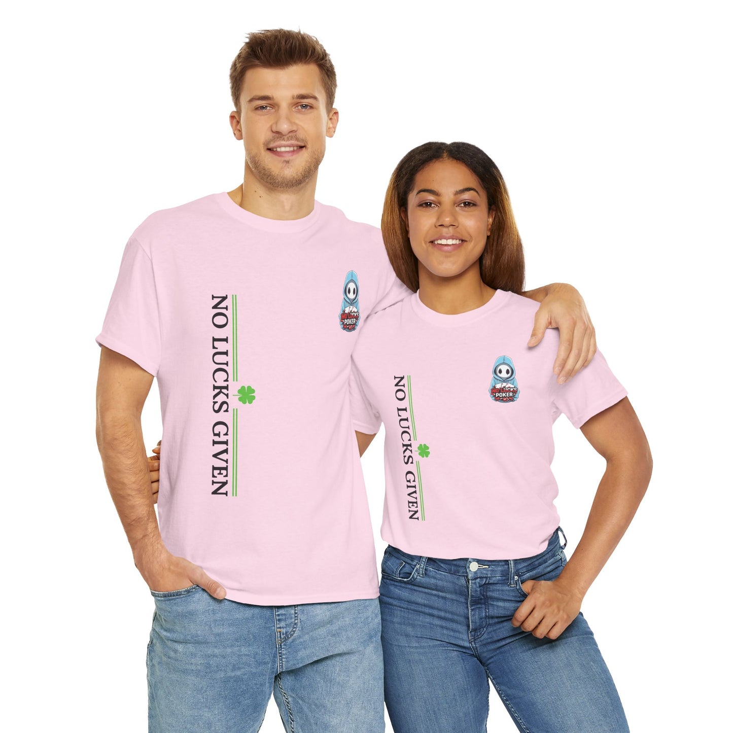 No Lucks Given – Ghost Logo Poker T-Shirt | Stealth Blackout Style