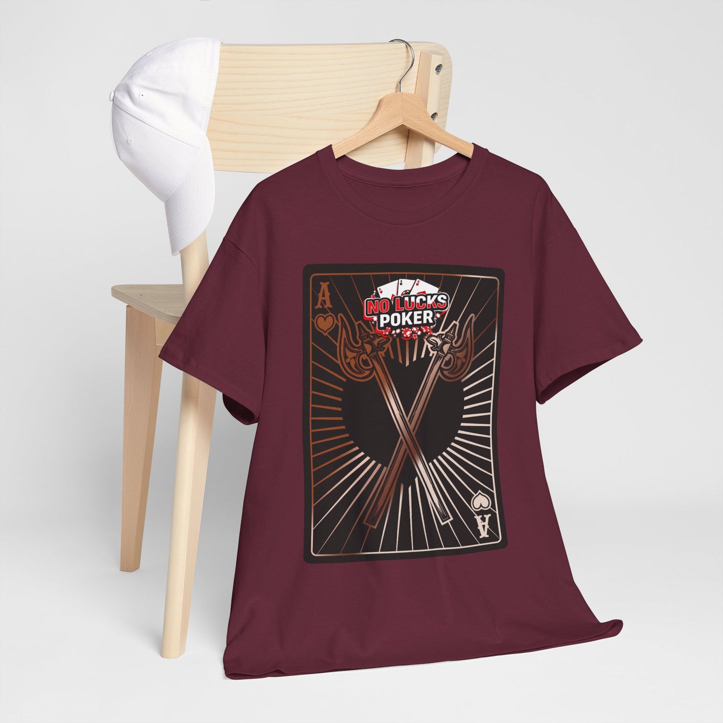 No Lucks Given: Ace of Hearts & Axes – Poker T-Shirt
