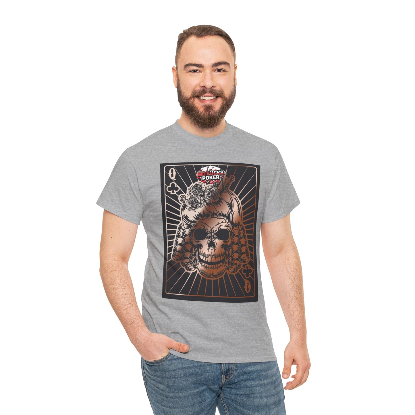 No Lucks Given Angry Queen of Clubs Copper Poker T-Shirt Must have Good Luck All-in
