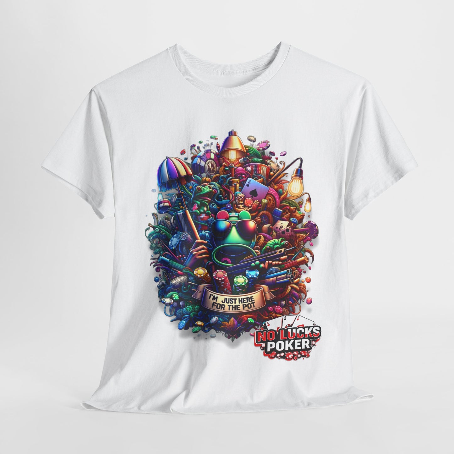 I'm Just here for the Pot unisex heavy cotton tee Poker Apparel