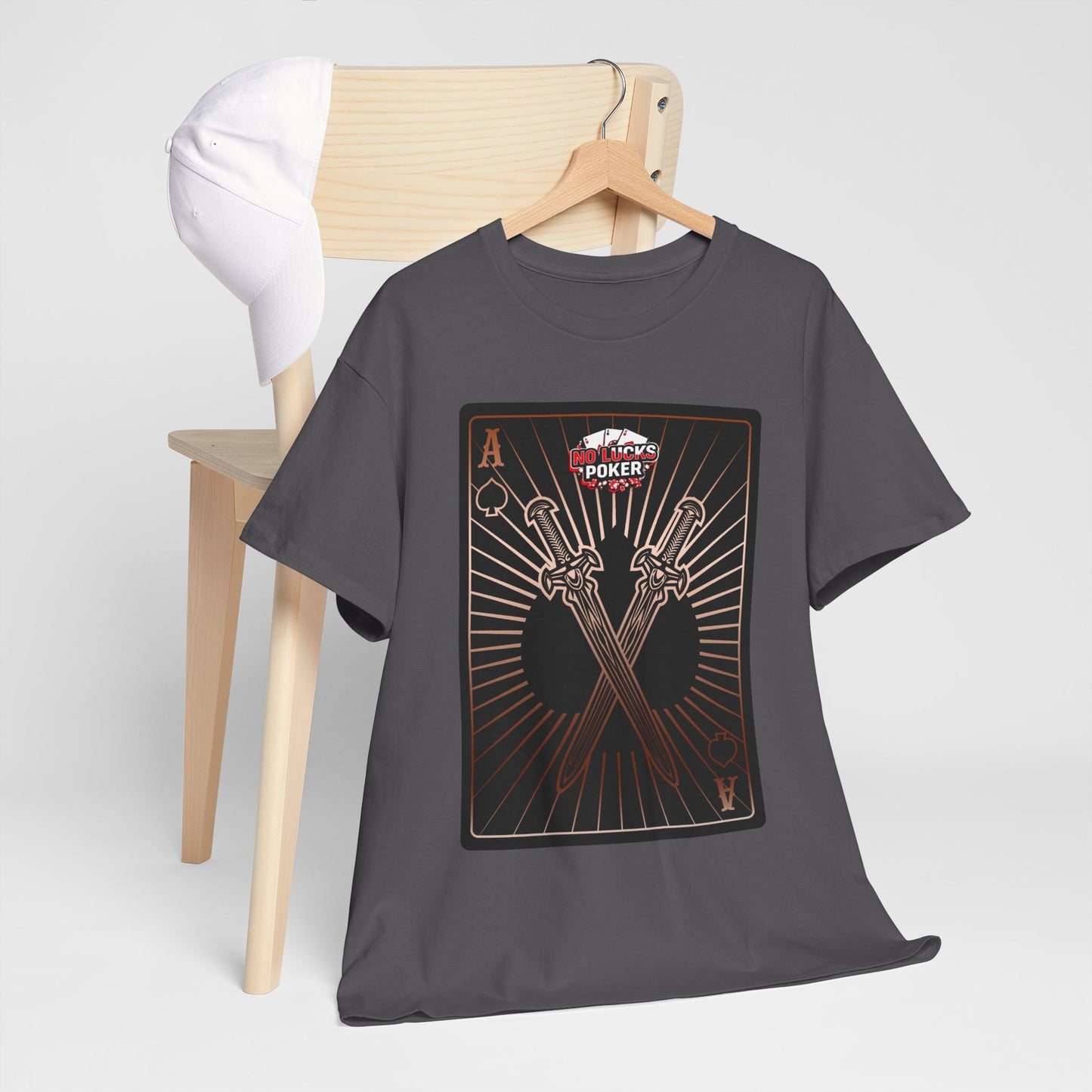 No Lucks Given – Ace of Spades & Crossed Swords Poker T-Shirt (Copper Edition)