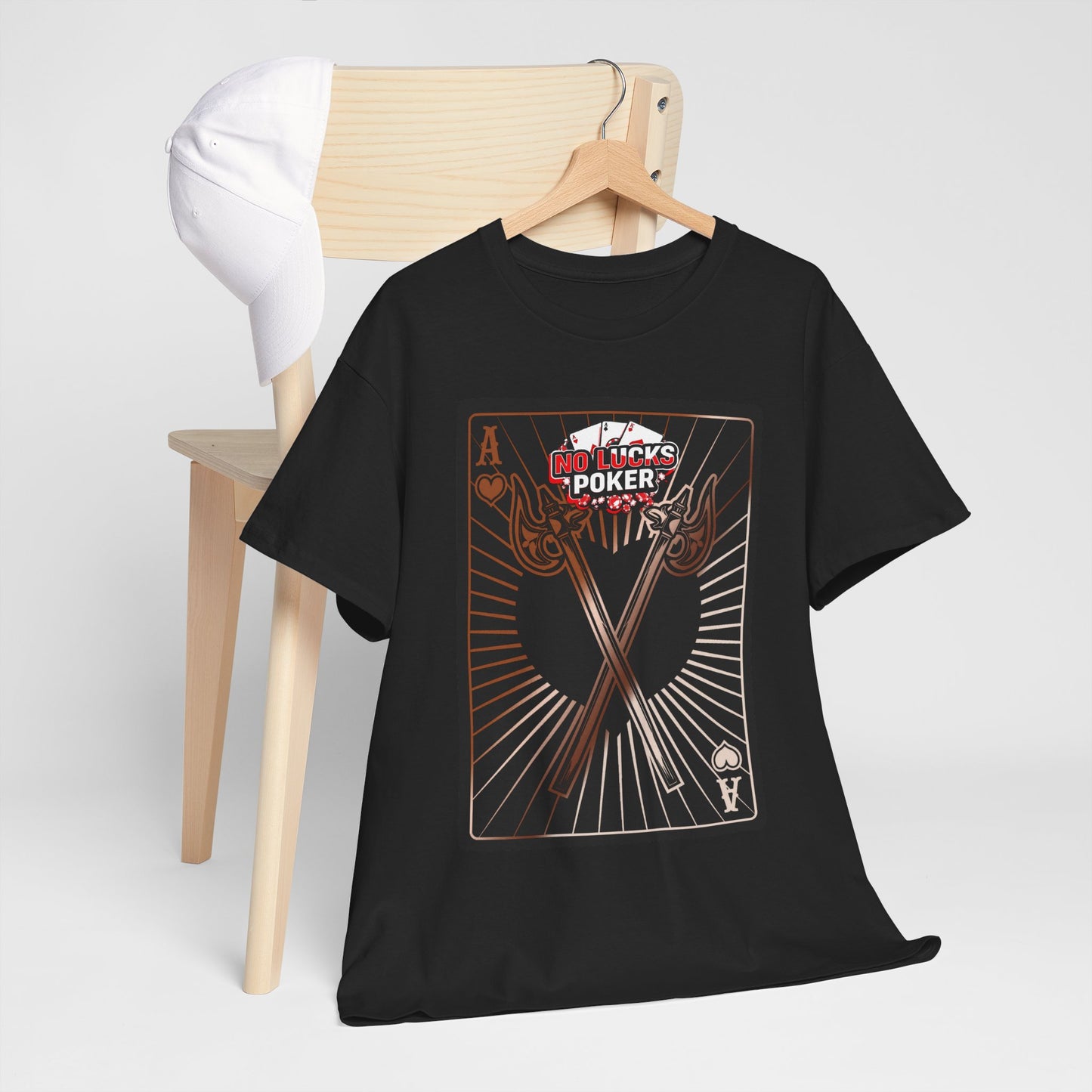 No Lucks Given: Ace of Hearts & Axes – Poker T-Shirt
