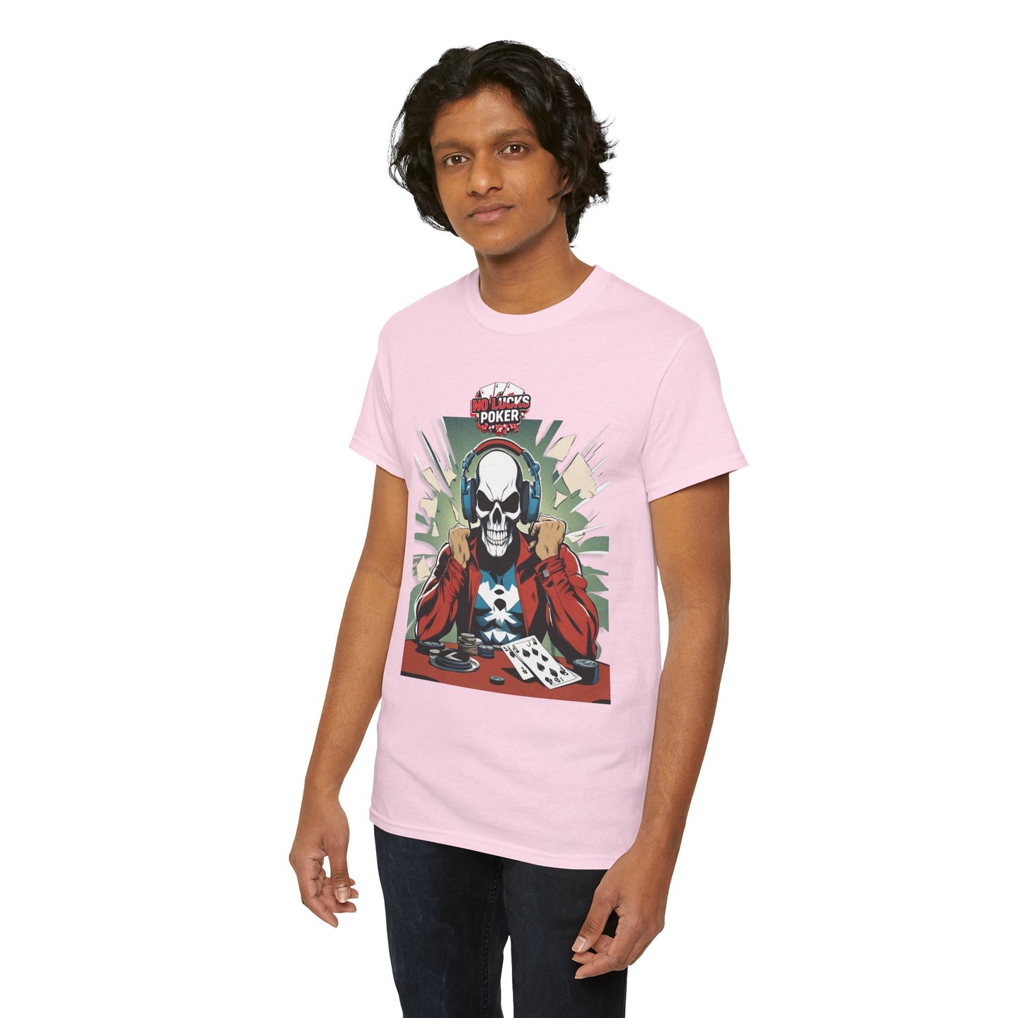 No Lucks Given – Poker Skull w/ Headphones Tee (Hero/Villain Edition)
