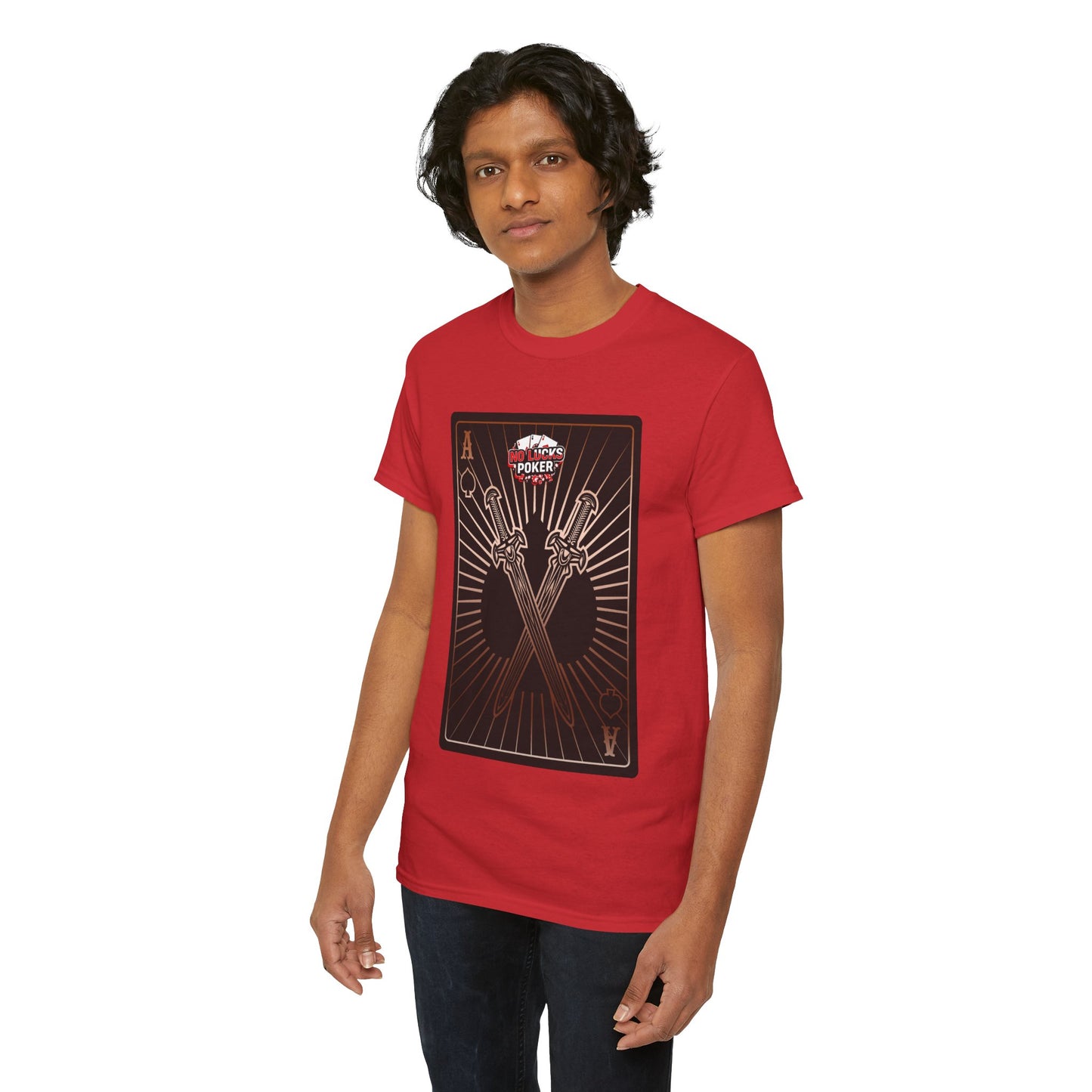 No Lucks Given – Ace of Spades & Crossed Swords Poker T-Shirt (Copper Edition)
