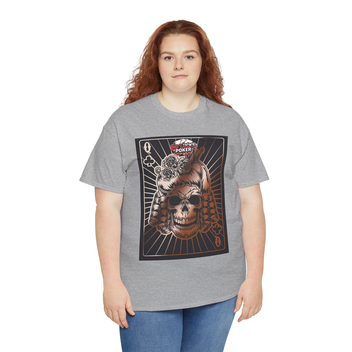 No Lucks Given Angry Queen of Clubs Copper Poker T-Shirt Must have Good Luck All-in