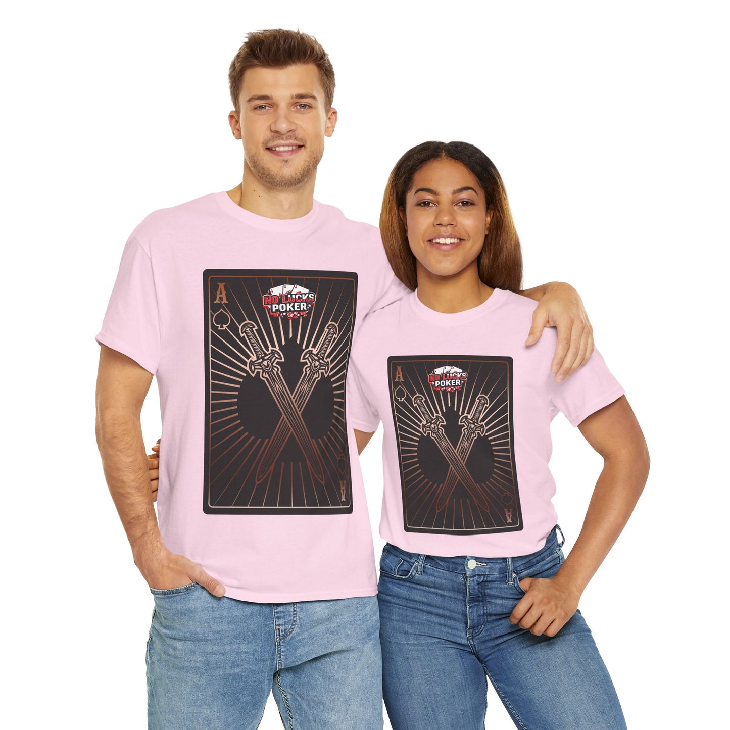No Lucks Given – Ace of Spades & Crossed Swords Poker T-Shirt (Copper Edition)