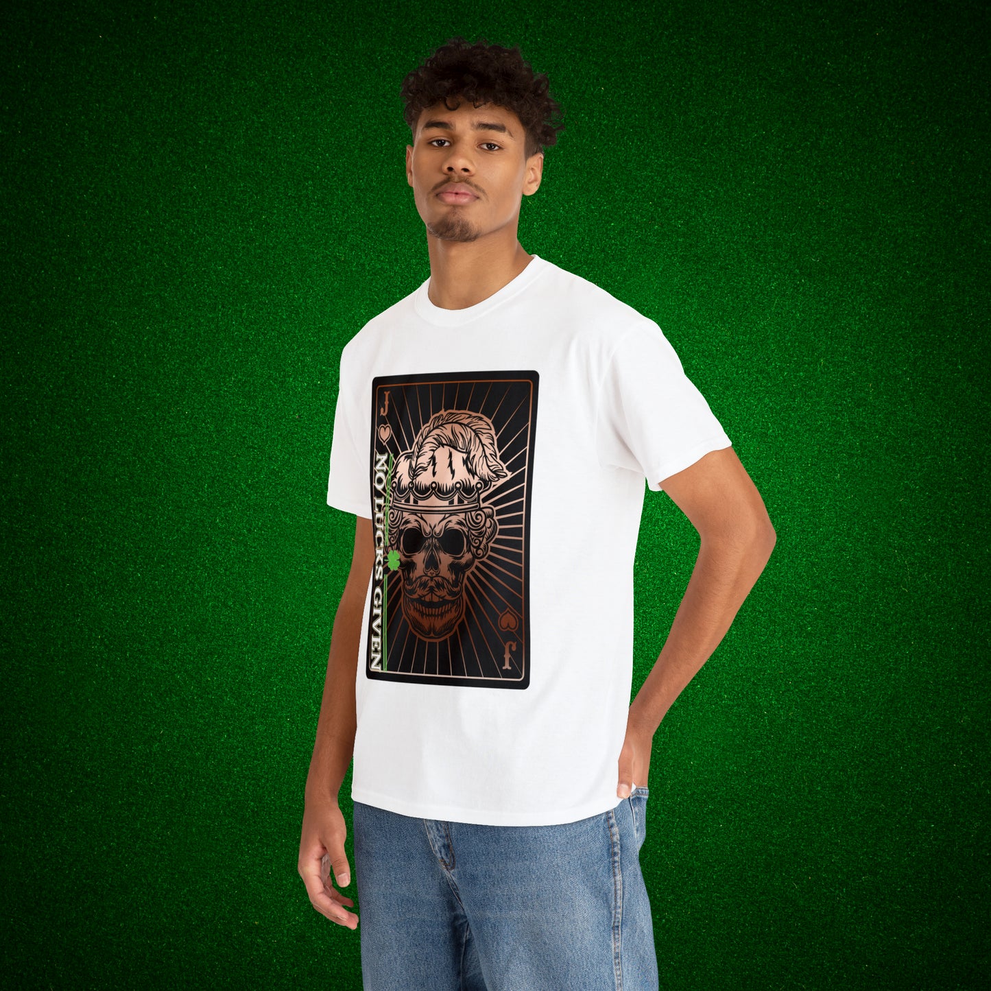 No Lucks Given Angry Jack of Hearts Copper Poker T-Shirt Must have Good Luck All-in