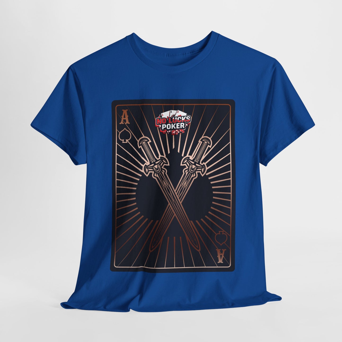 No Lucks Given – Ace of Spades & Crossed Swords Poker T-Shirt (Copper Edition)
