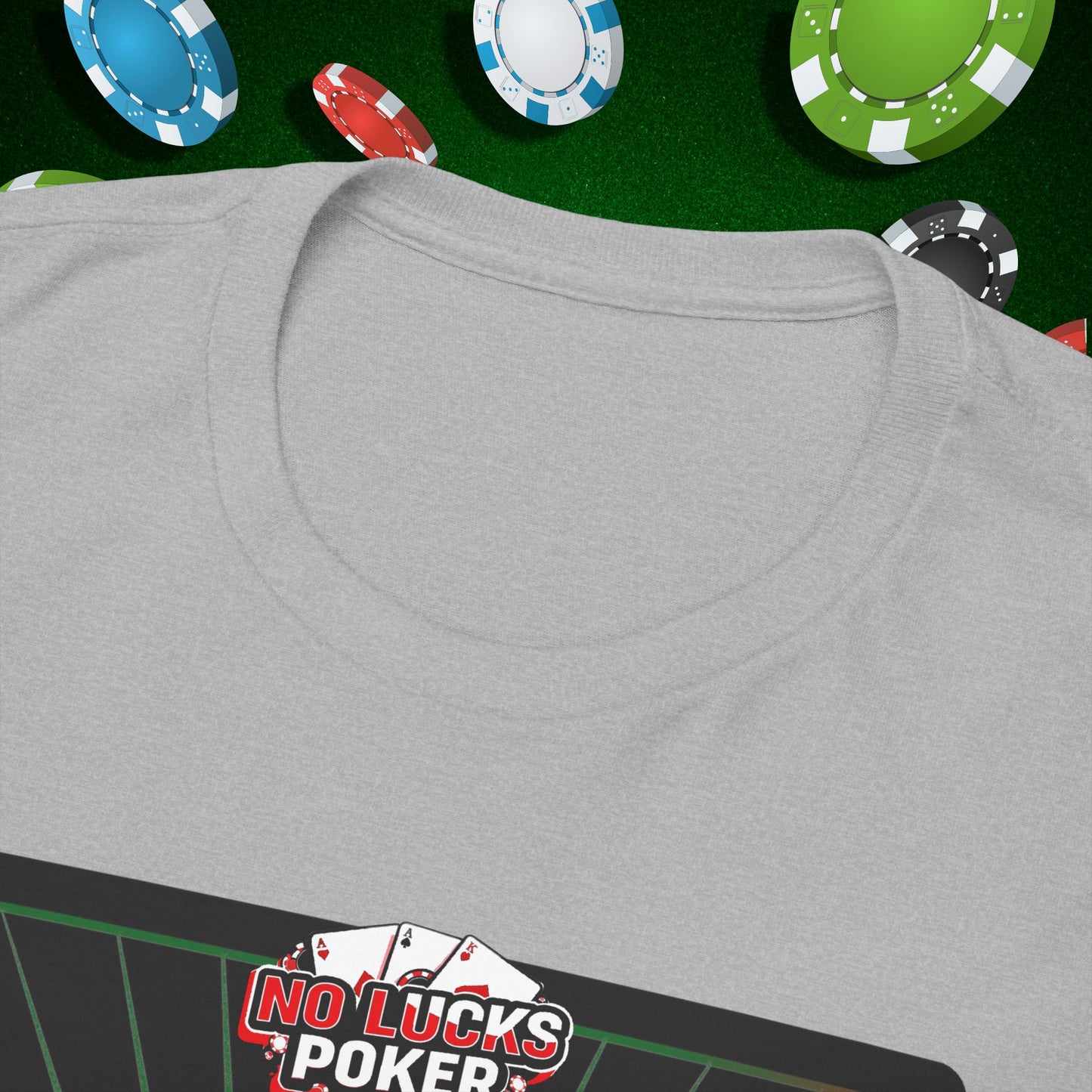 No Lucks Given Ace of Hearts card with two big axes Green Red Poker T-Shirt Must have Good Luck All-in
