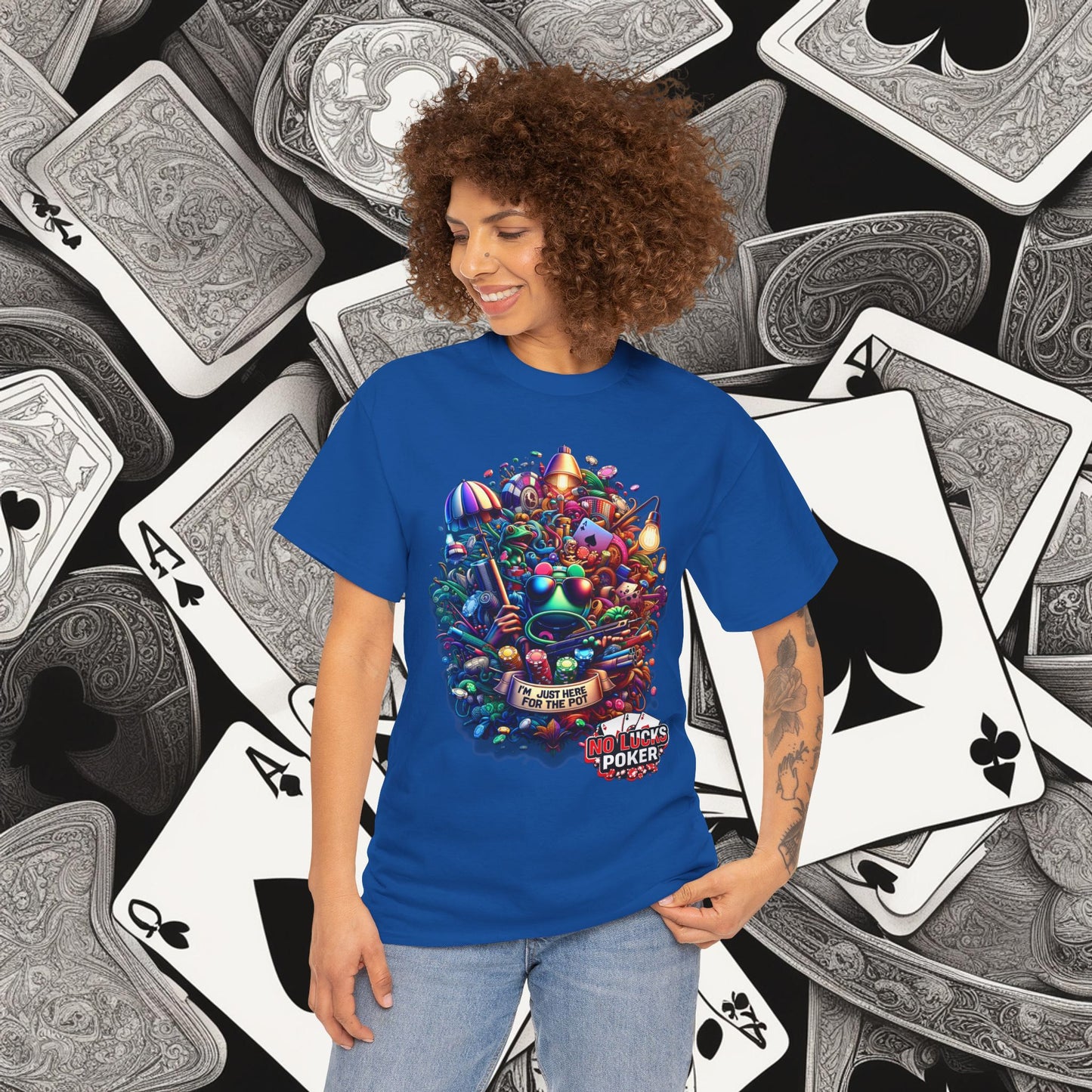 I'm Just here for the Pot unisex heavy cotton tee Poker Apparel