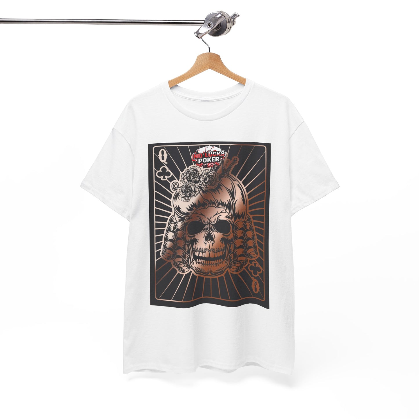 No Lucks Given Angry Queen of Clubs Copper Poker T-Shirt Must have Good Luck All-in