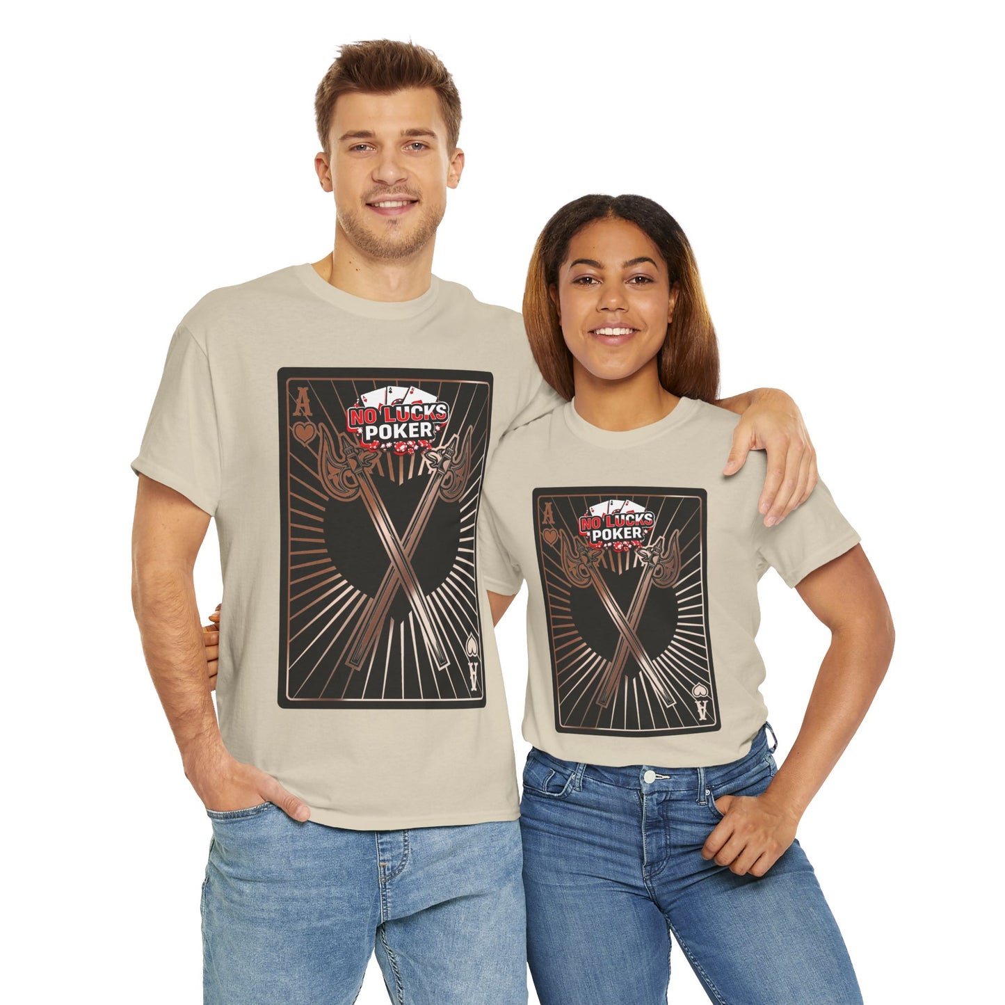 No Lucks Given: Ace of Hearts & Axes – Poker T-Shirt