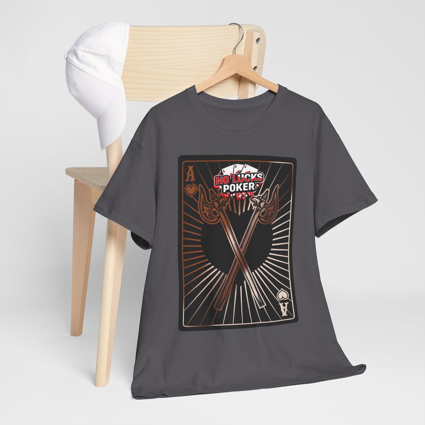 No Lucks Given: Ace of Hearts & Axes – Poker T-Shirt