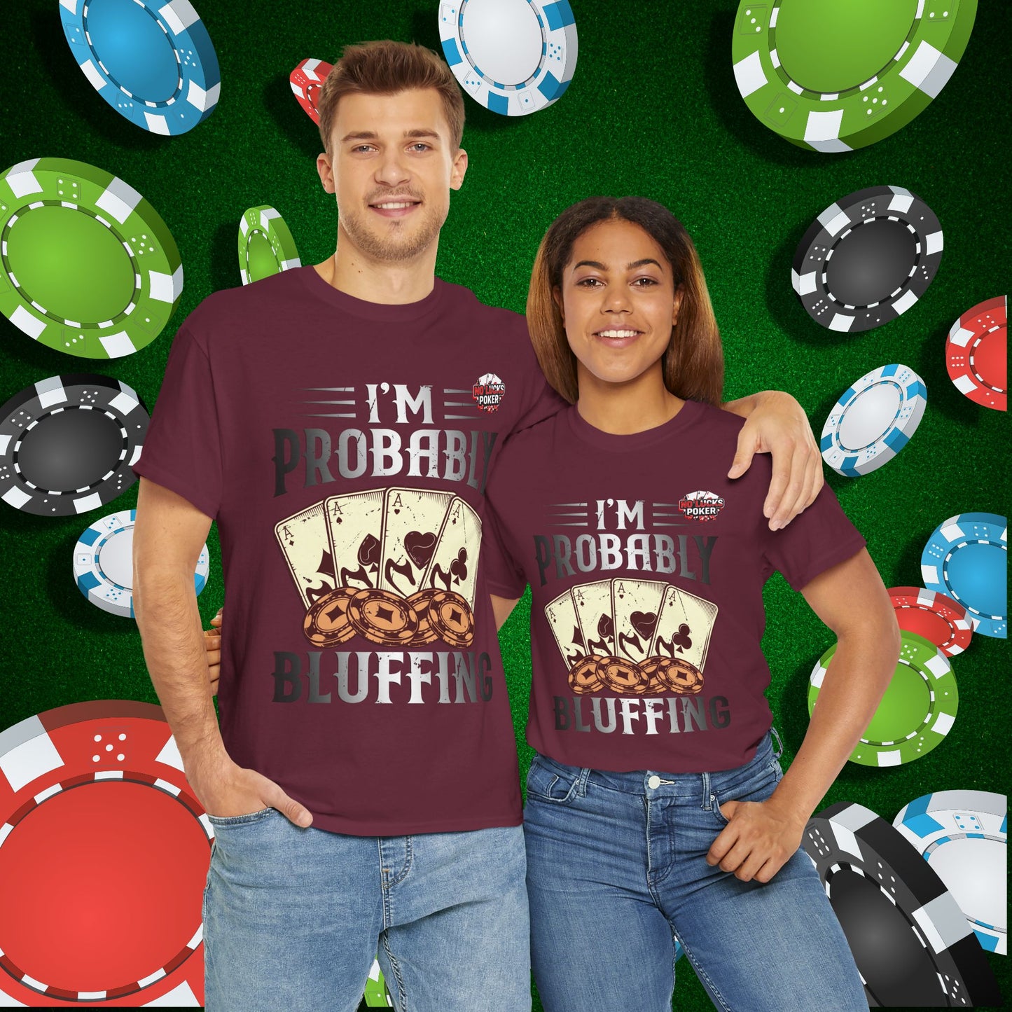 I'm Probably Bluffing Unisex Heavy Cotton Tee
