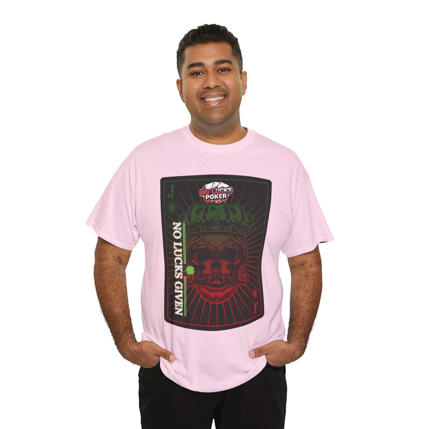 No Lucks Given – Jack Skull Crown Poker Tee (Green & Red Edition)
