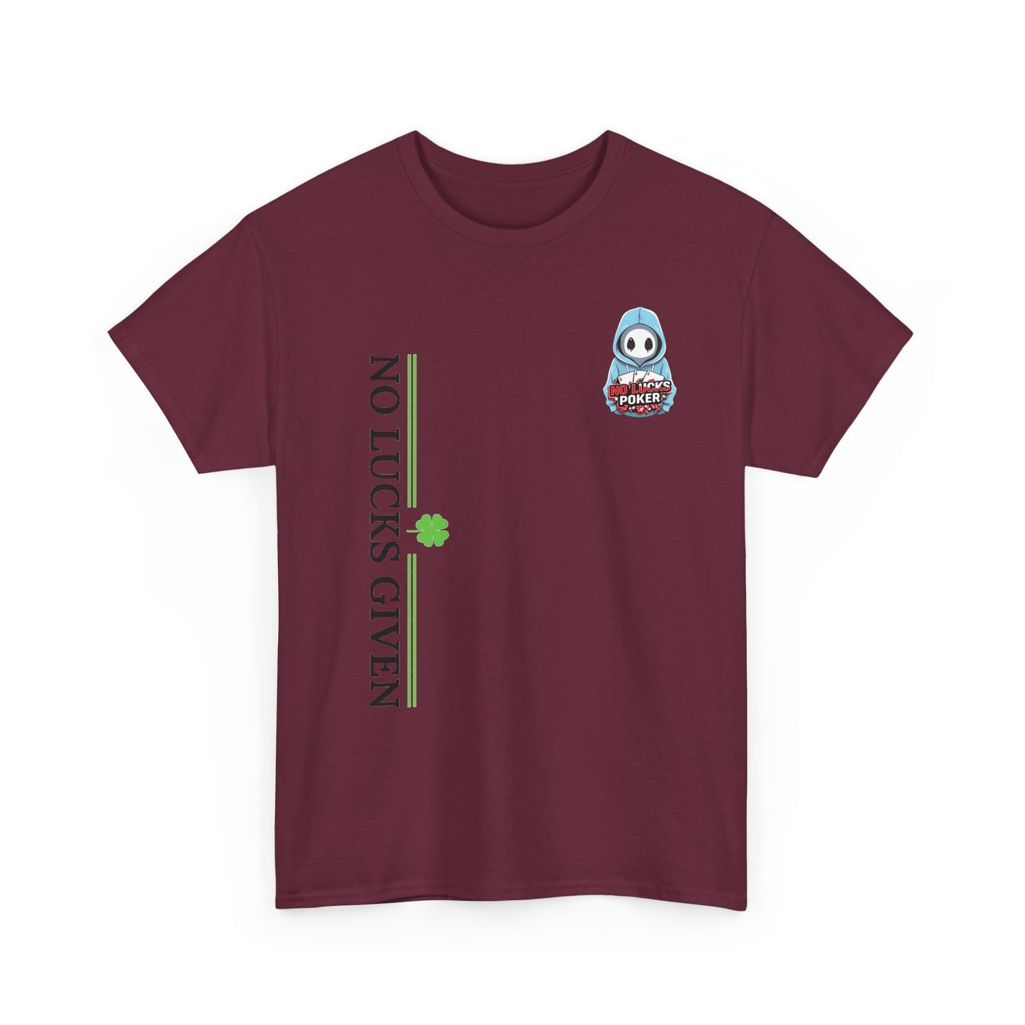 No Lucks Given – Ghost Logo Poker T-Shirt | Stealth Blackout Style