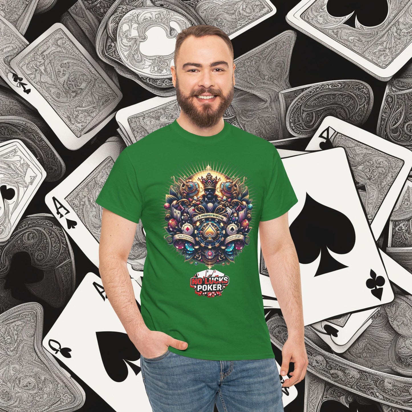 I'm Probably Bluffing unisex heavy cotton tee Poker Apparel