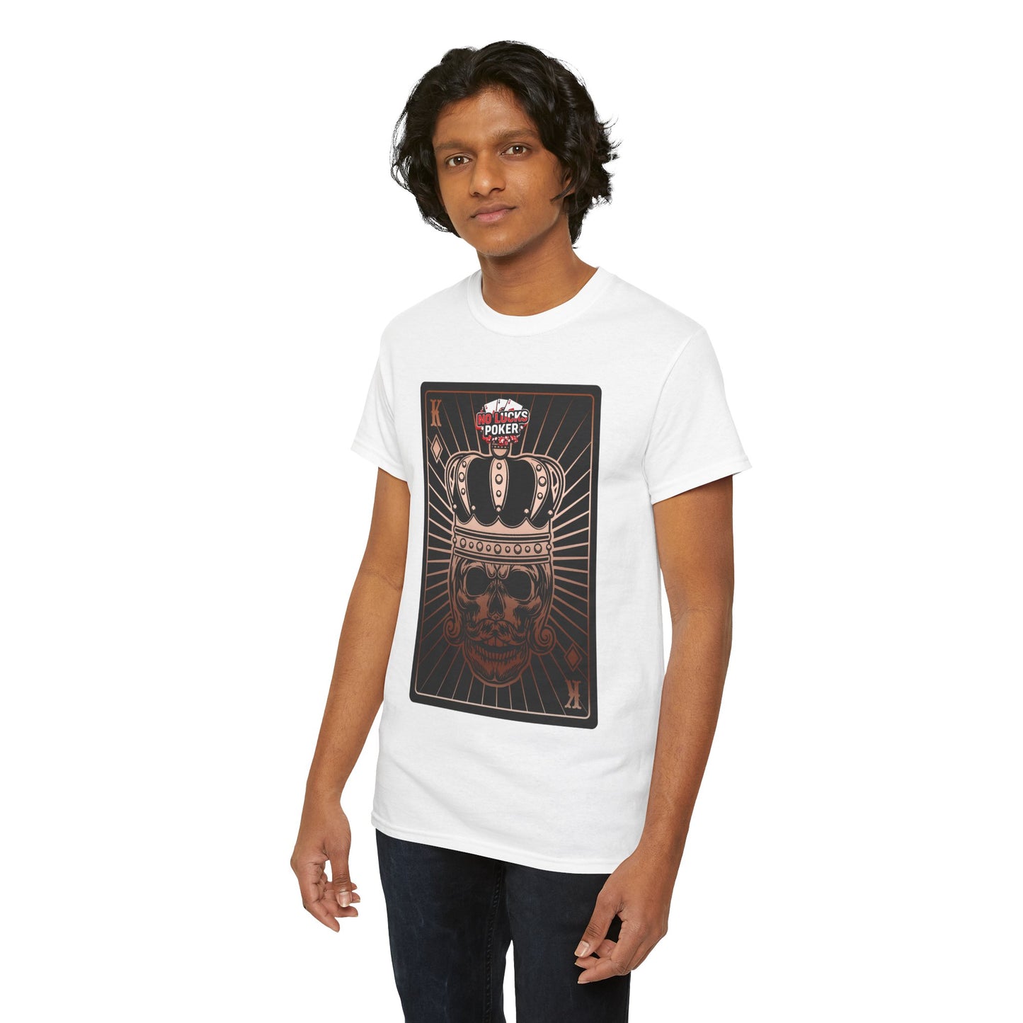 No Lucks Given Royal Skull King of Diamonds Copper Poker T-Shirt Must have Good Luck All-in