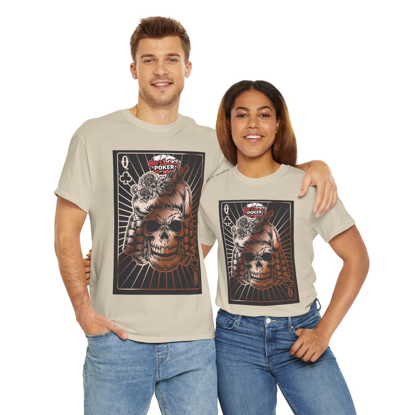 No Lucks Given Angry Queen of Clubs Copper Poker T-Shirt Must have Good Luck All-in