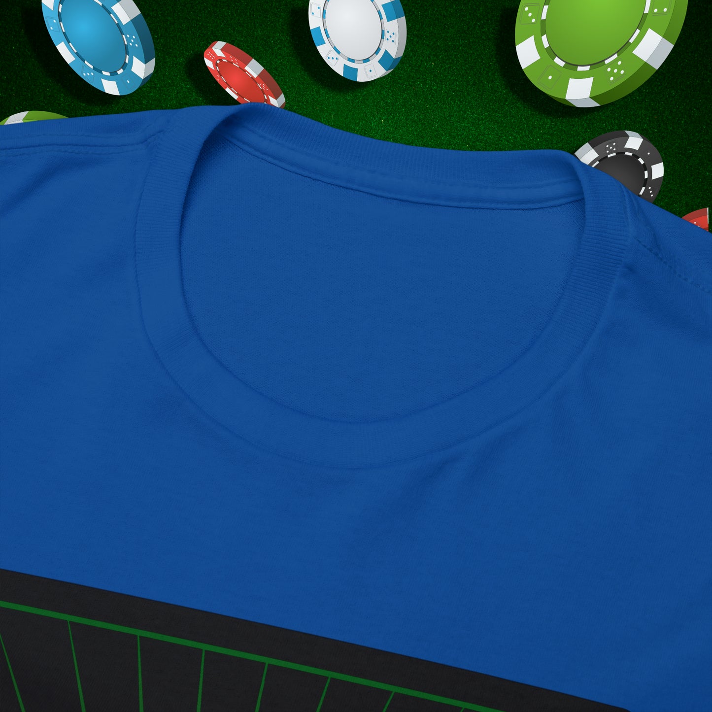 No Lucks Given Jack Skull in Crown of Spades Green Red Poker T-Shirt Must have Good Luck All-in