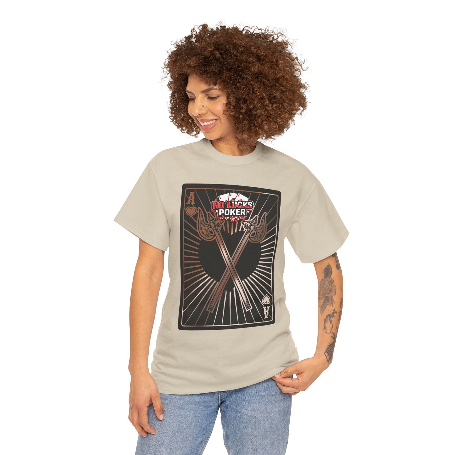 No Lucks Given: Ace of Hearts & Axes – Poker T-Shirt